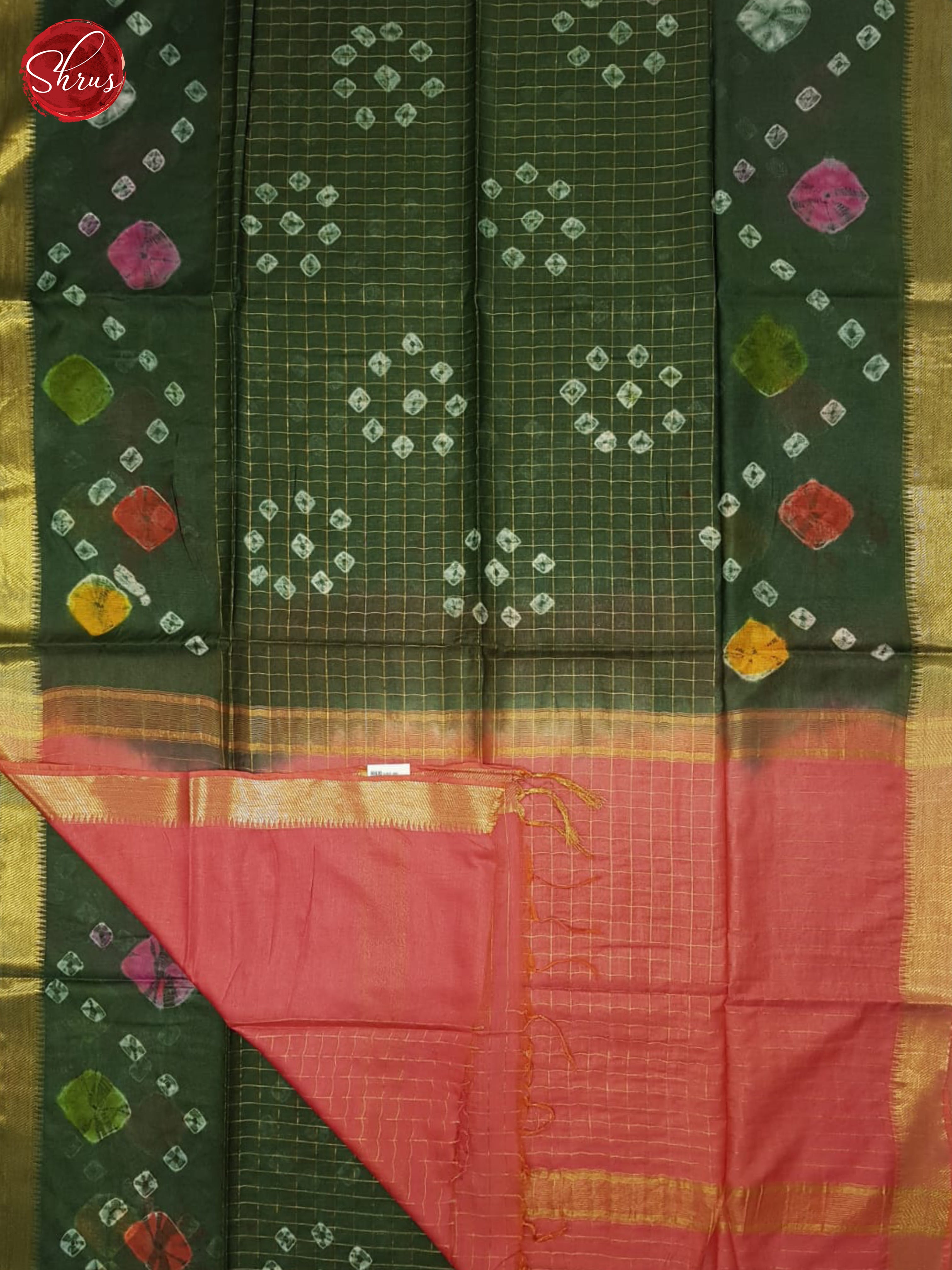 Green And Pink- Shibori Saree - Shop on ShrusEternity.com