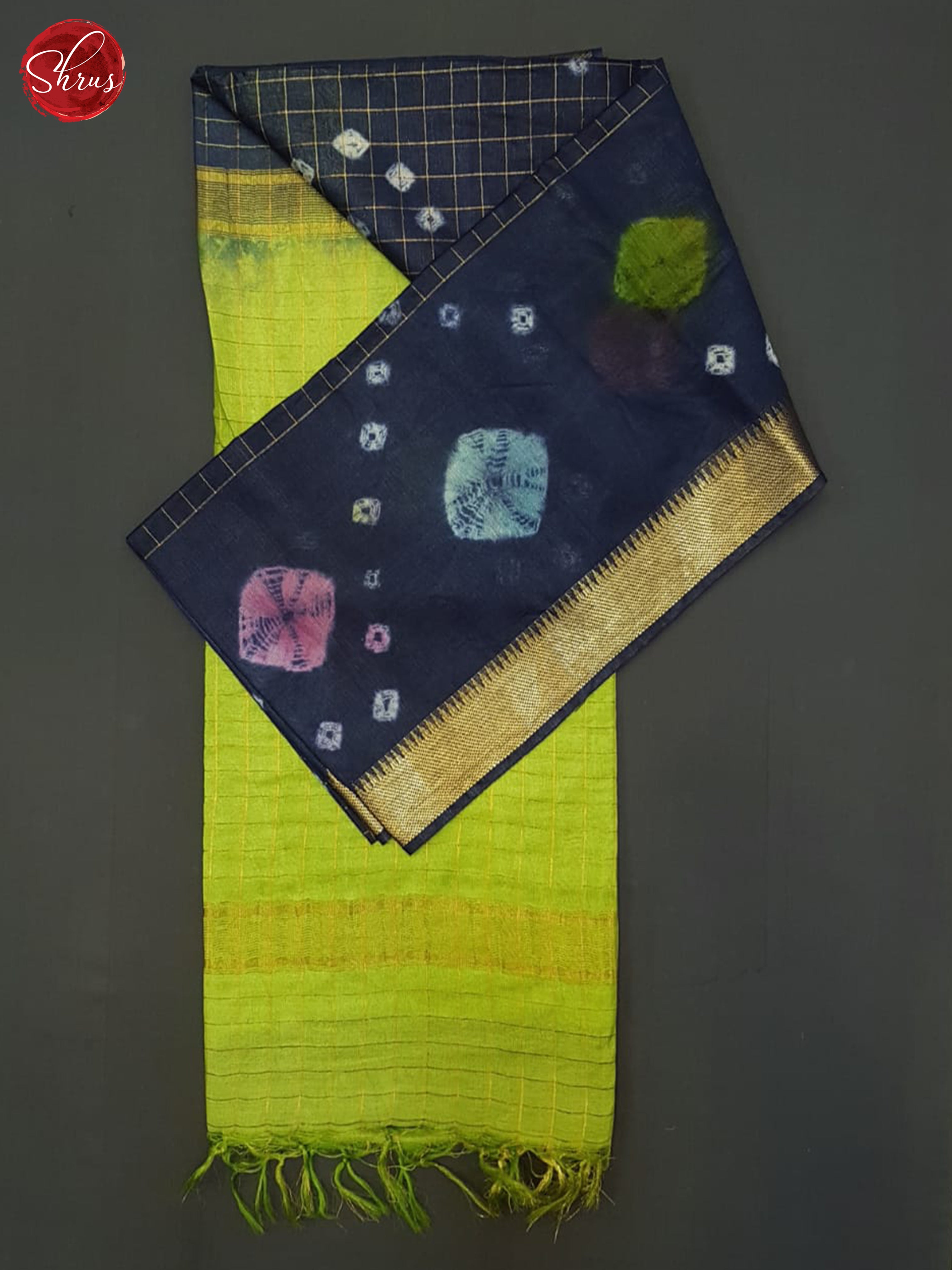 Blue And Green- Shibori Saree - Shop on ShrusEternity.com