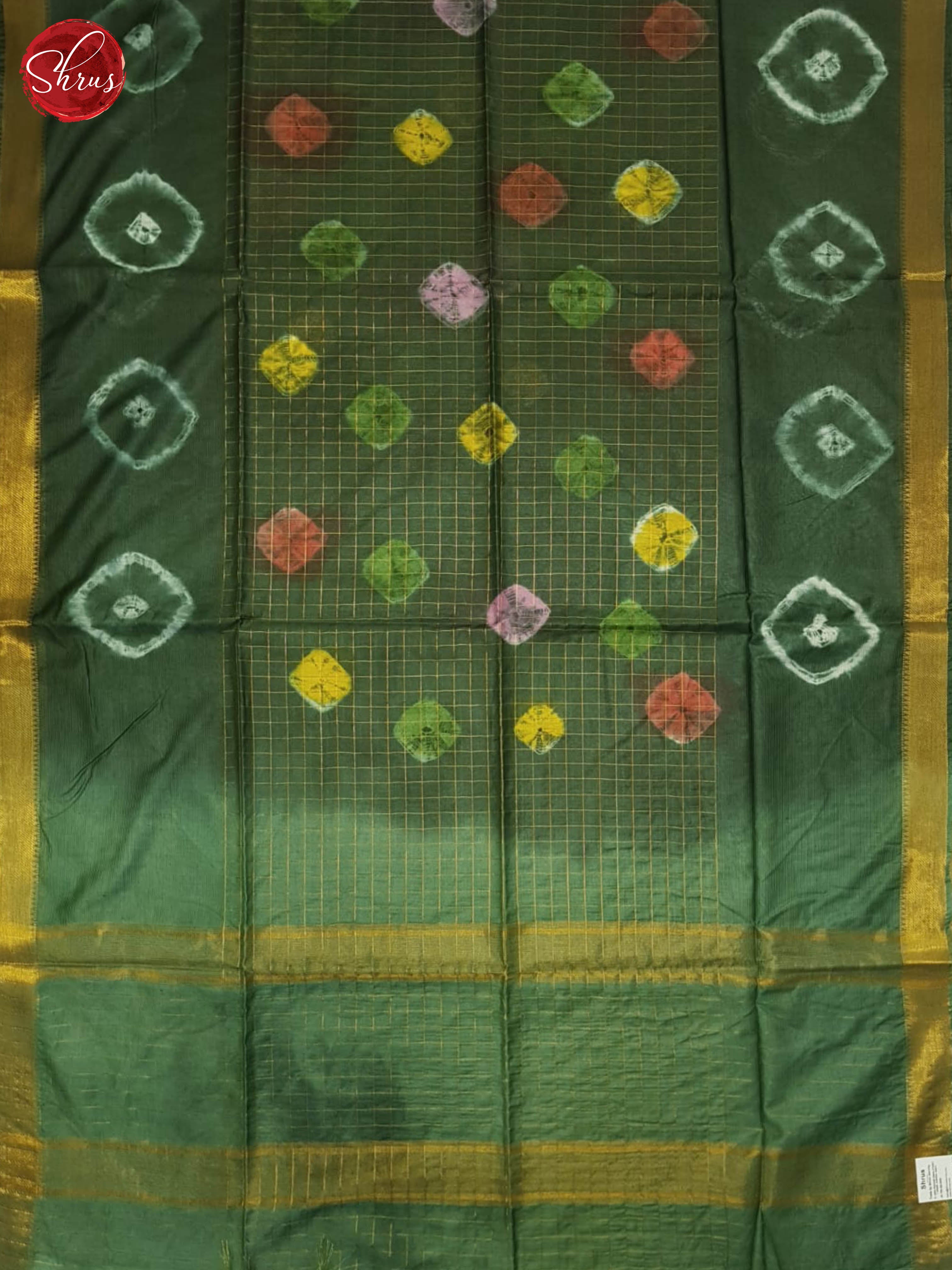 Green - Shibori Saree - Shop on ShrusEternity.com