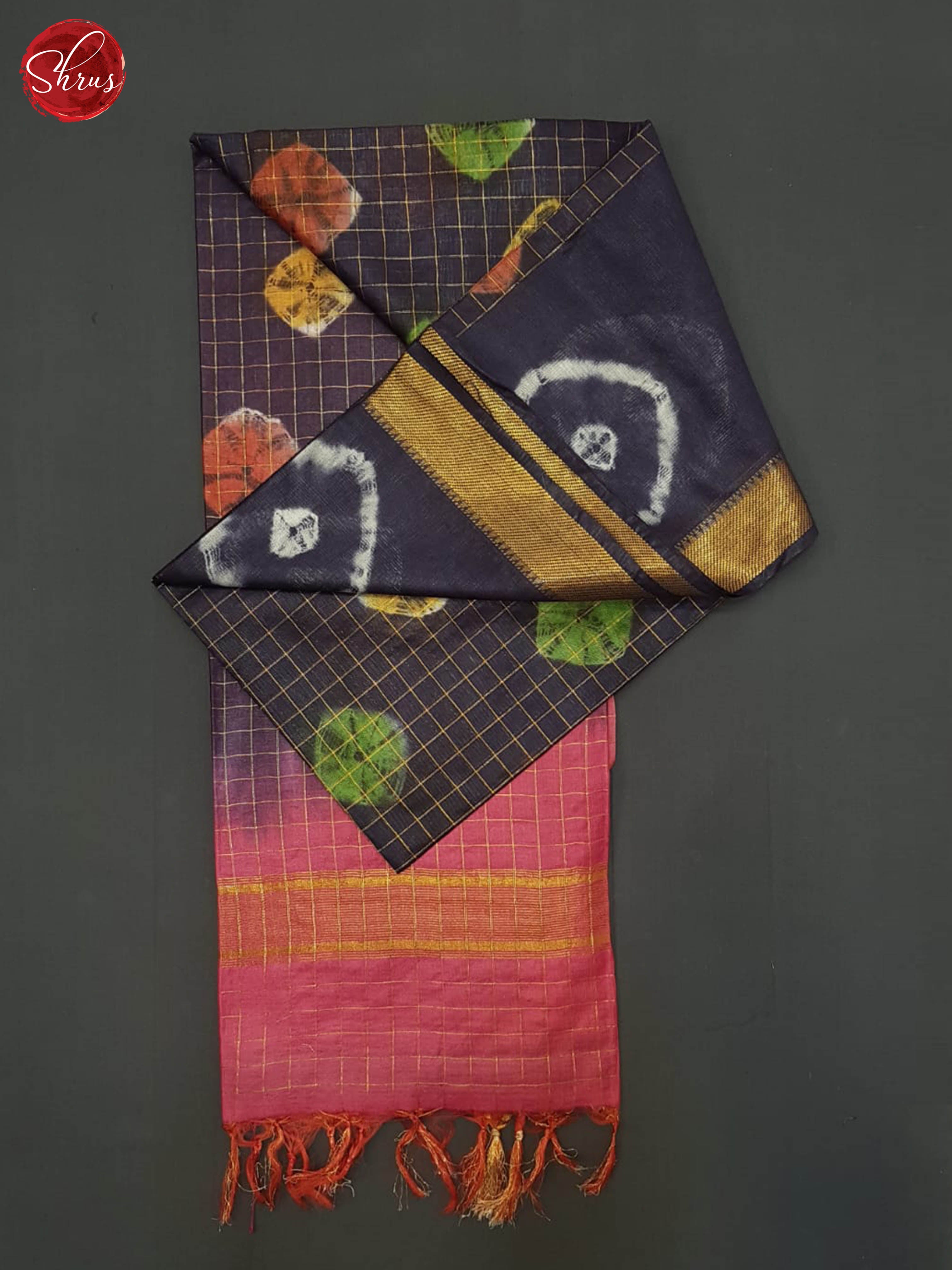 Blue And Pink- Shibori Saree - Shop on ShrusEternity.com