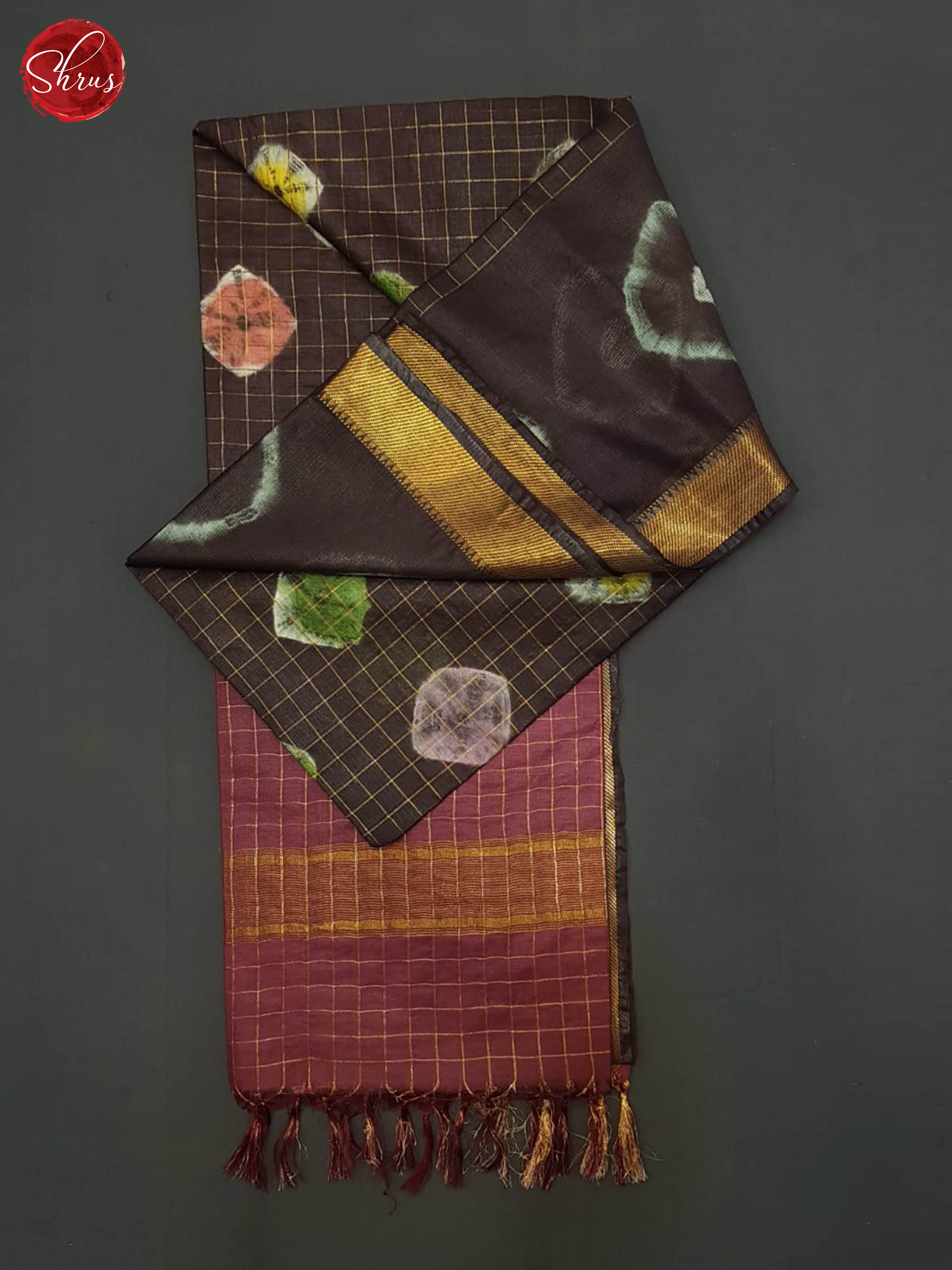 Deep Wine And Maroon- Shibori Saree - Shop on ShrusEternity.com