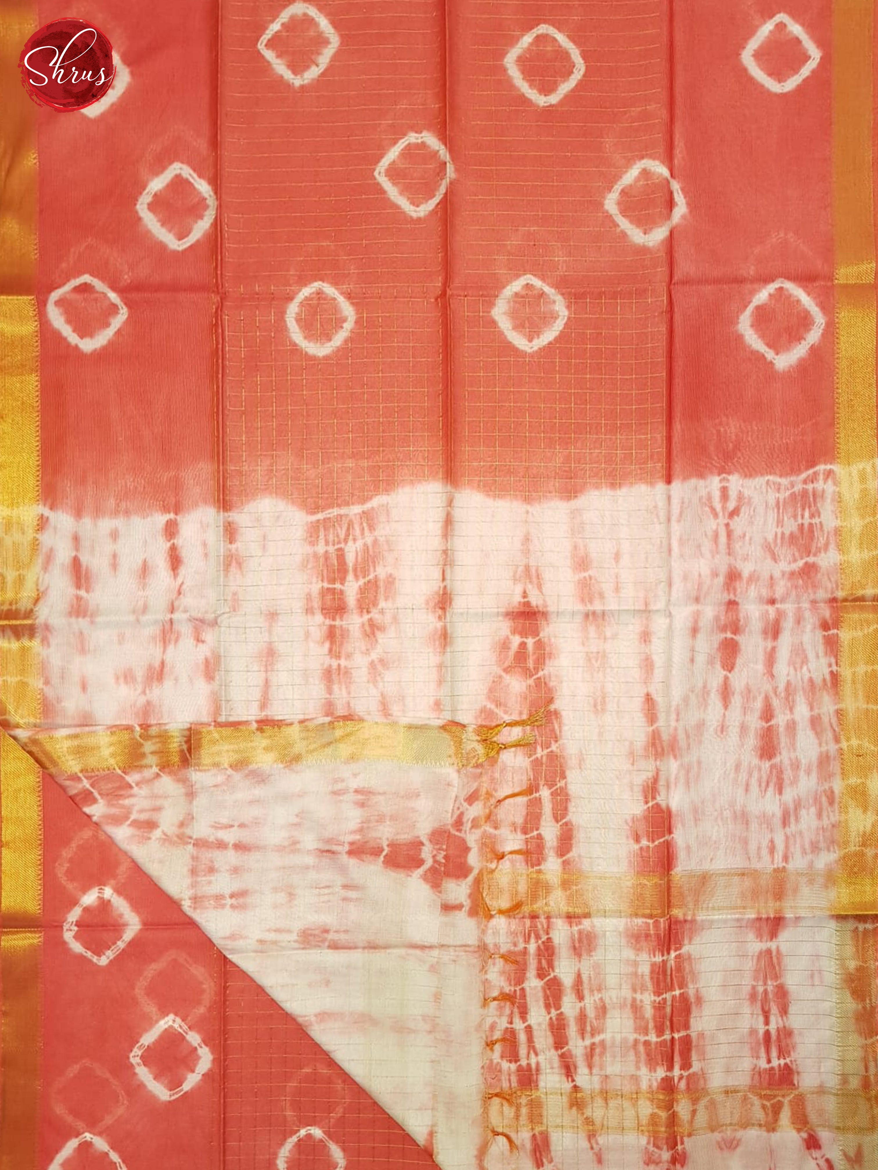 Pink And Cream- Shibori saree - Shop on ShrusEternity.com