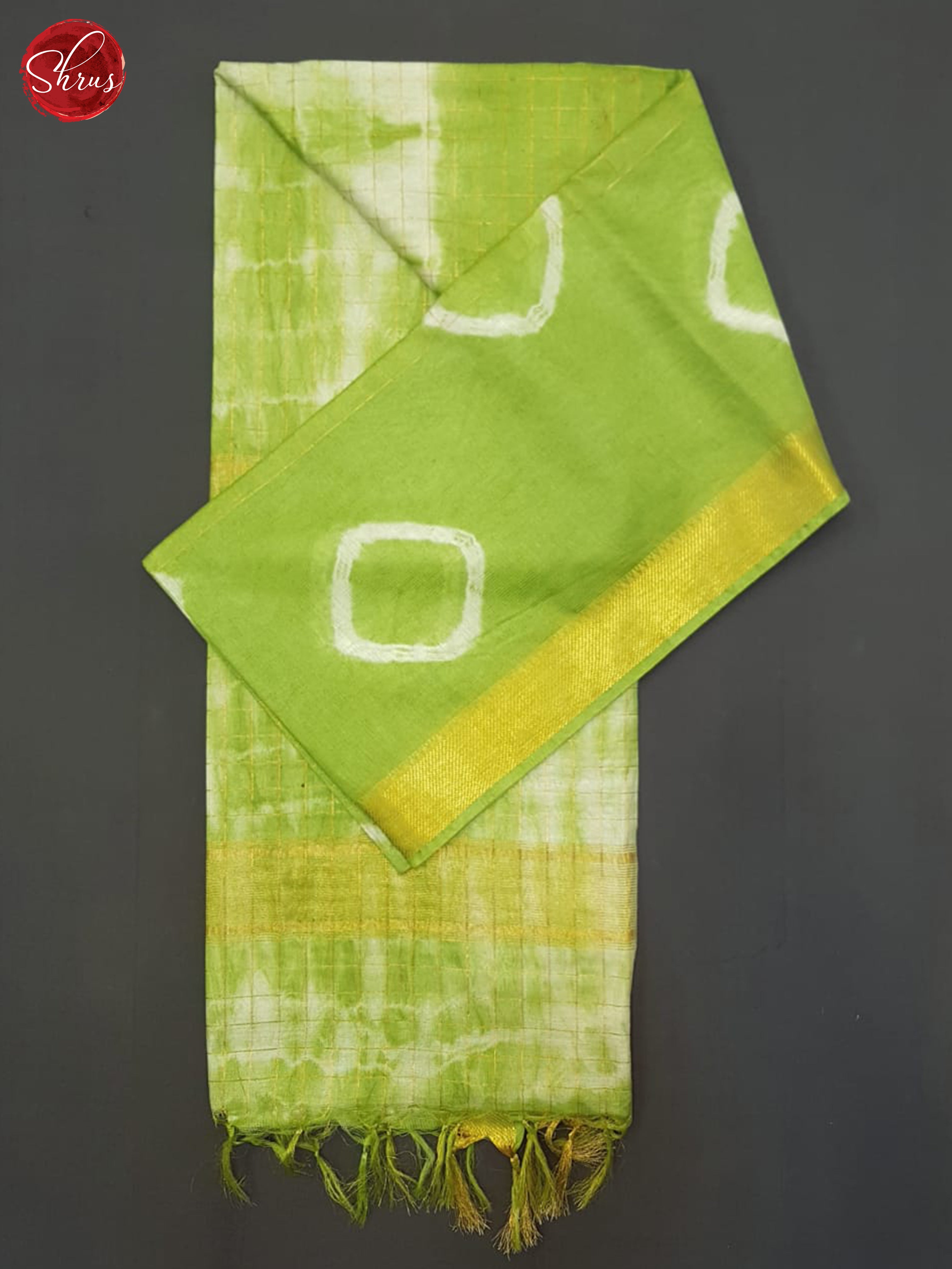 Green And Cream- Shibori Saree - Shop on ShrusEternity.com