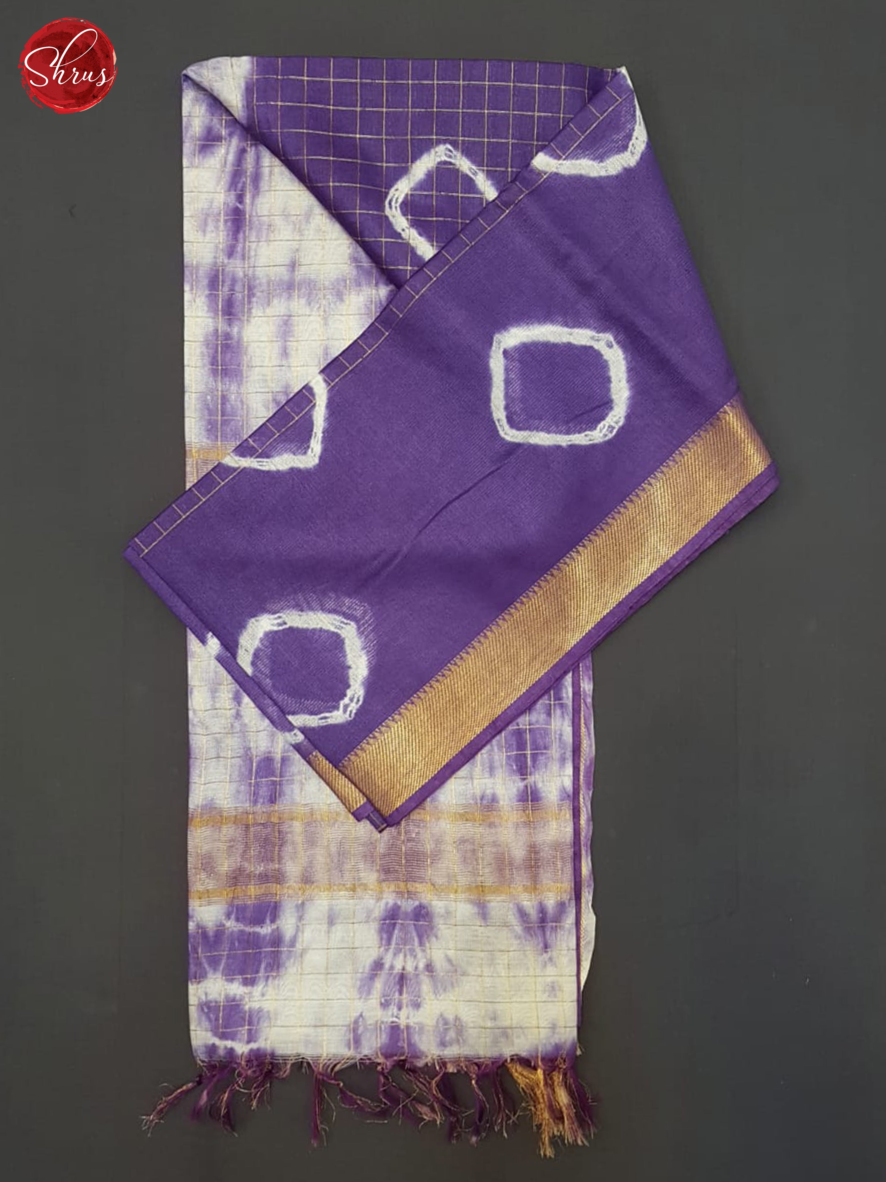 Eggplant And Cream- Shibori Saree - Shop on ShrusEternity.com