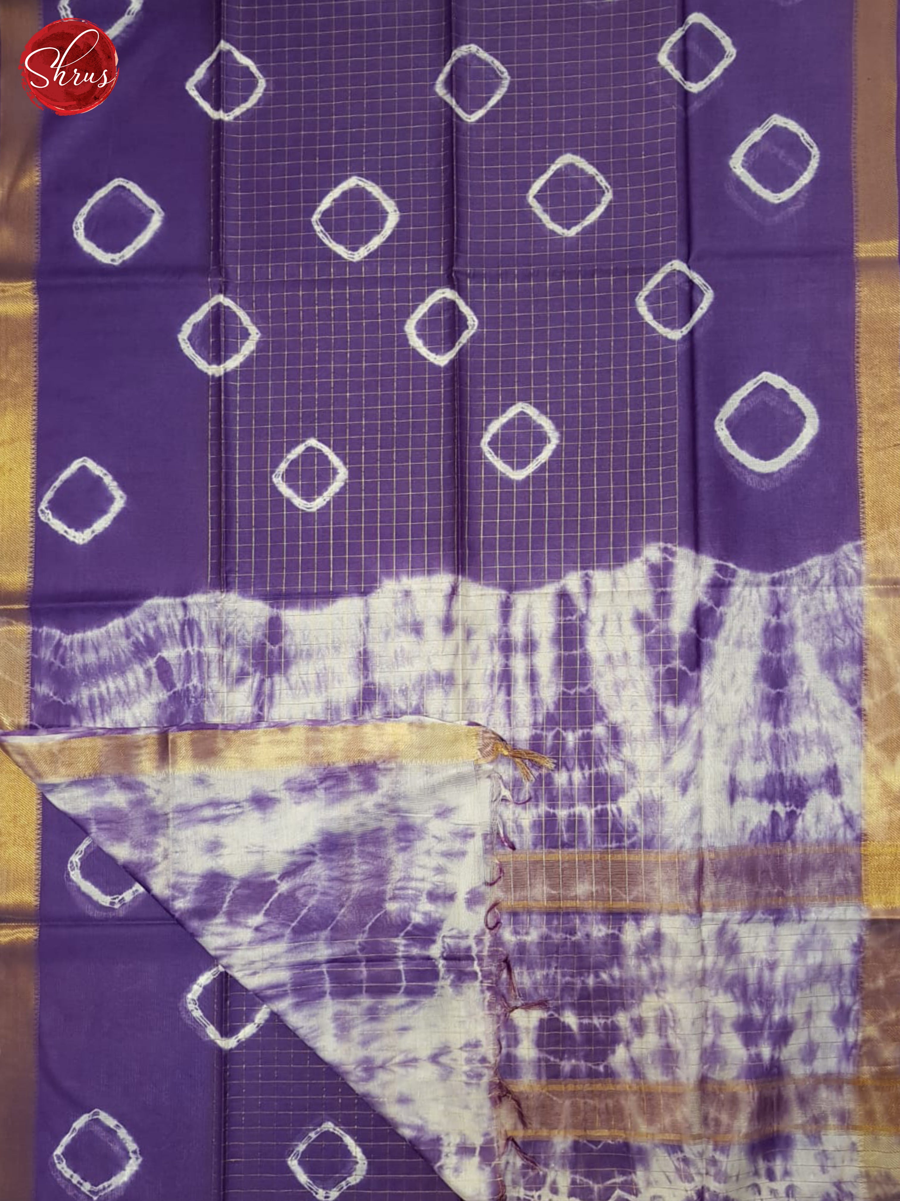 Eggplant And Cream- Shibori Saree - Shop on ShrusEternity.com