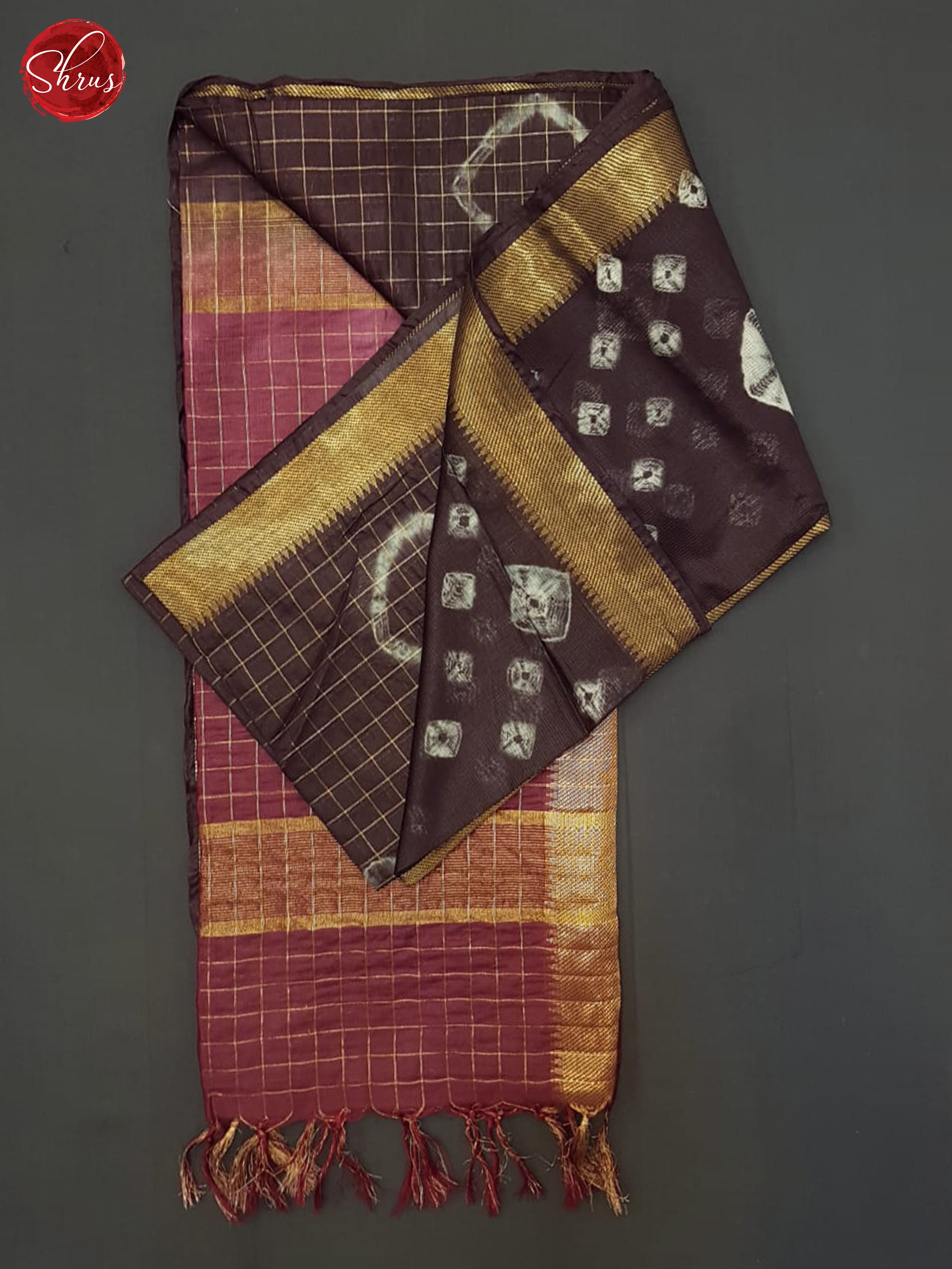 Wine And Maroon- Shibori Saree - Shop on ShrusEternity.com