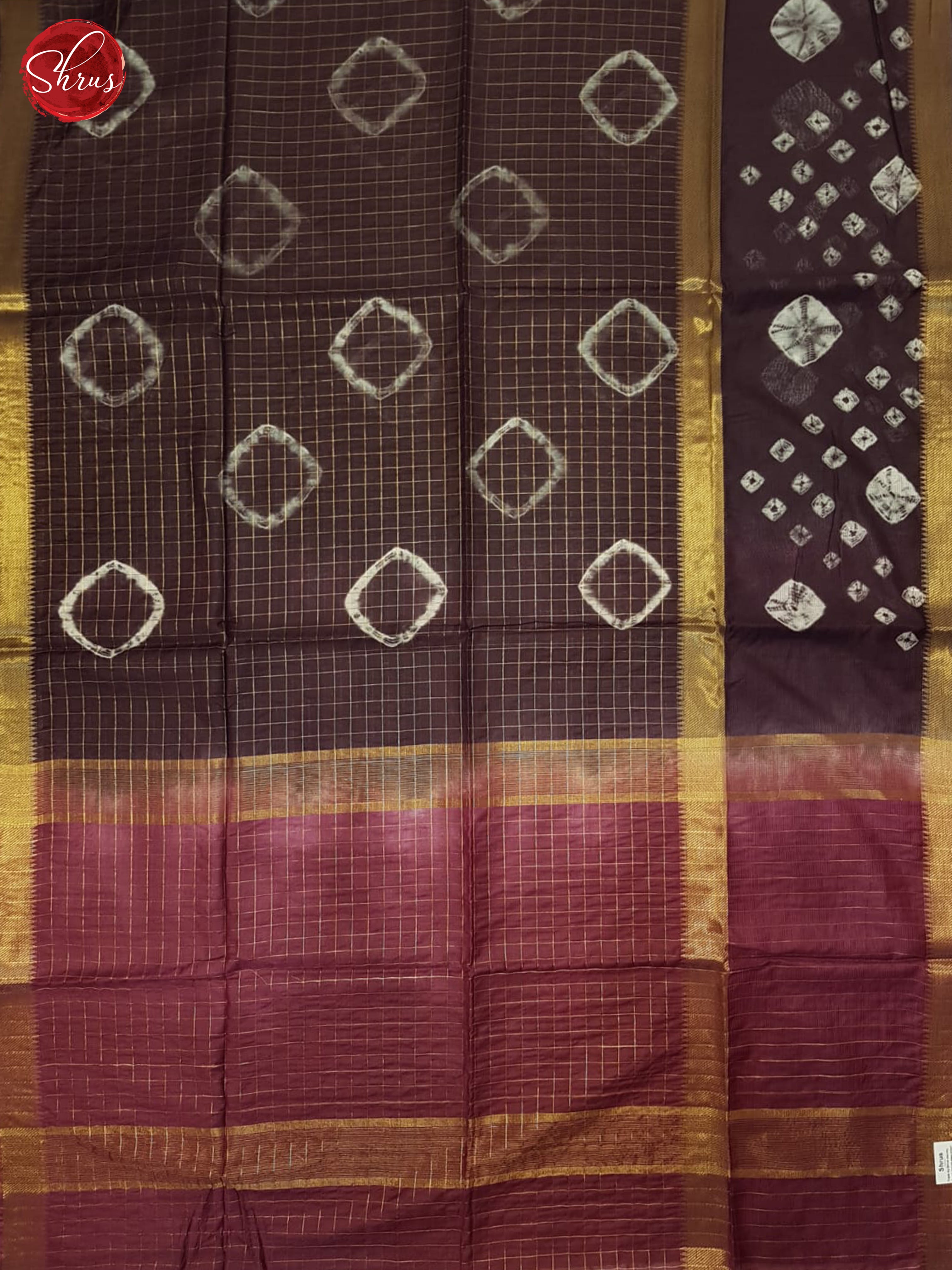 Wine And Maroon- Shibori Saree - Shop on ShrusEternity.com