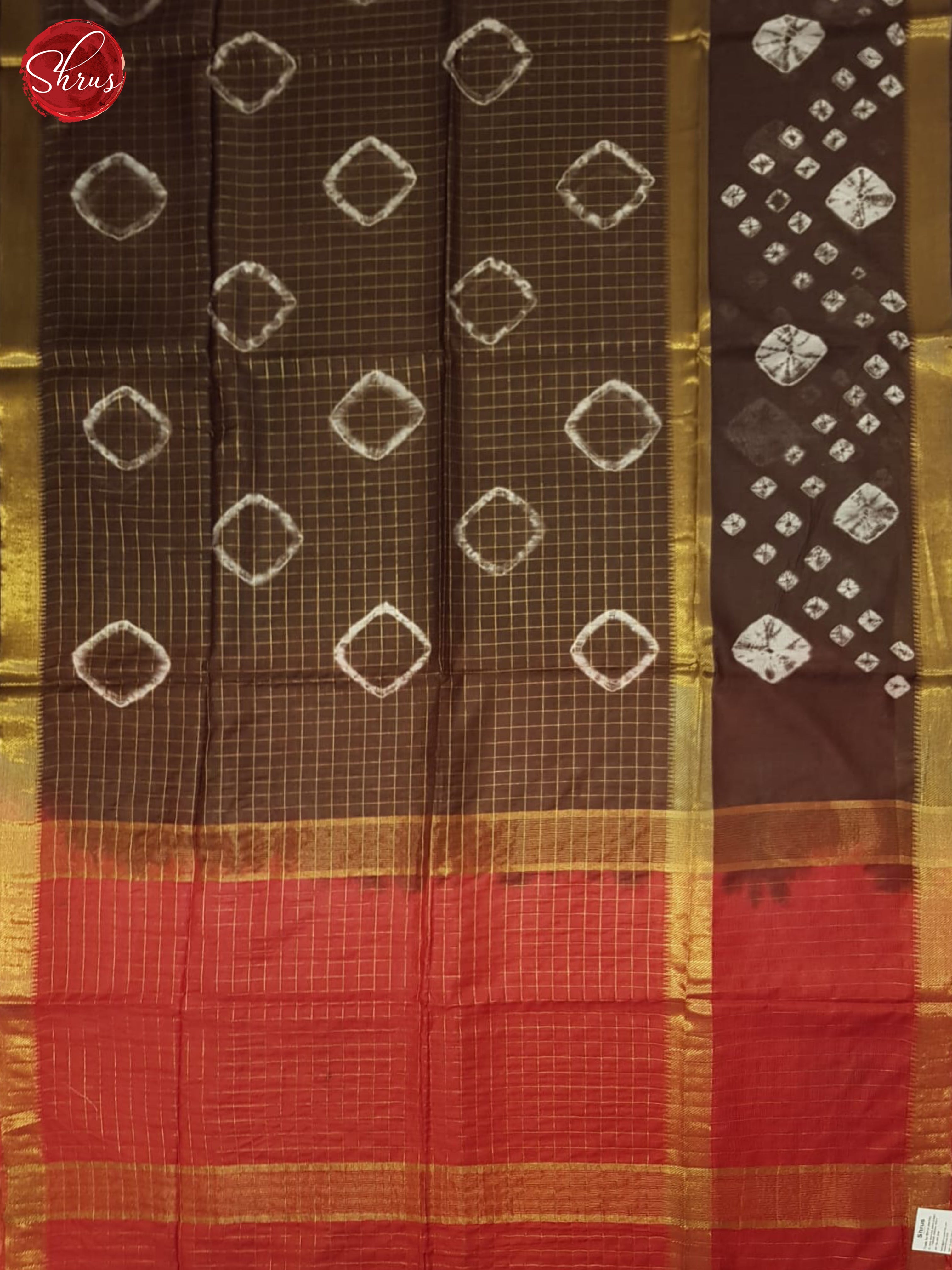 Brown And Red- Shibori Saree - Shop on ShrusEternity.com