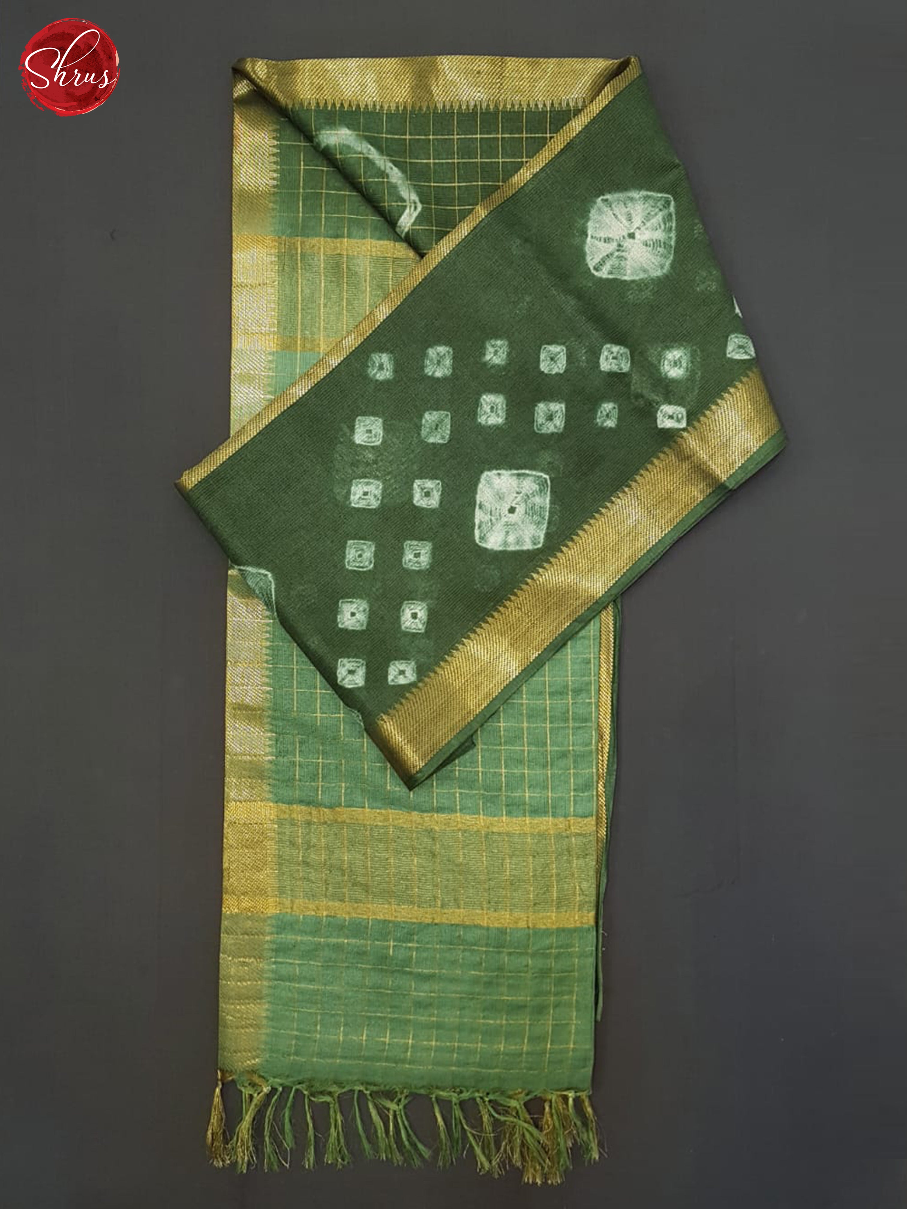 Green & Light Green - Shibori Saree - Shop on ShrusEternity.com