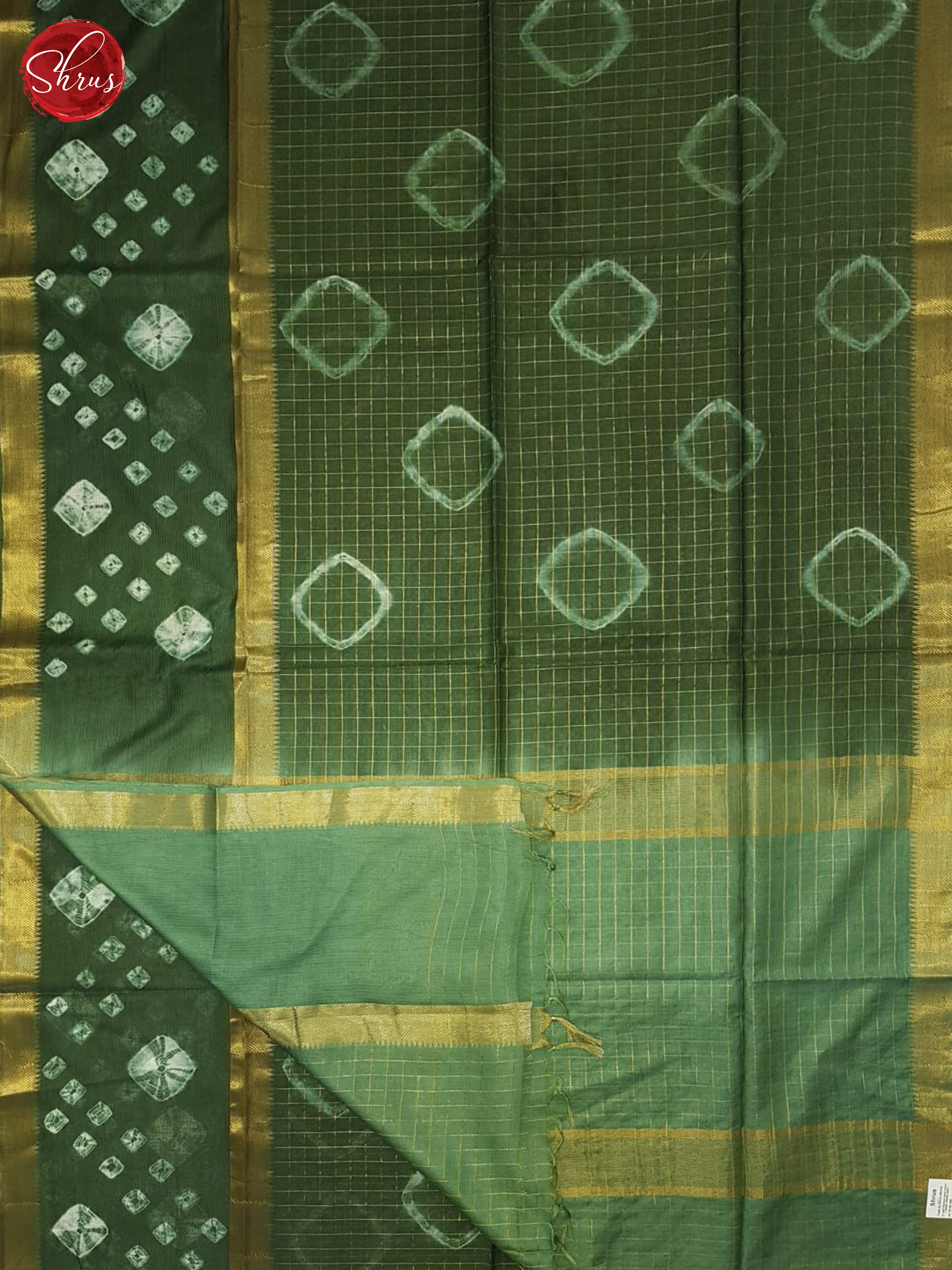 Green & Light Green - Shibori Saree - Shop on ShrusEternity.com