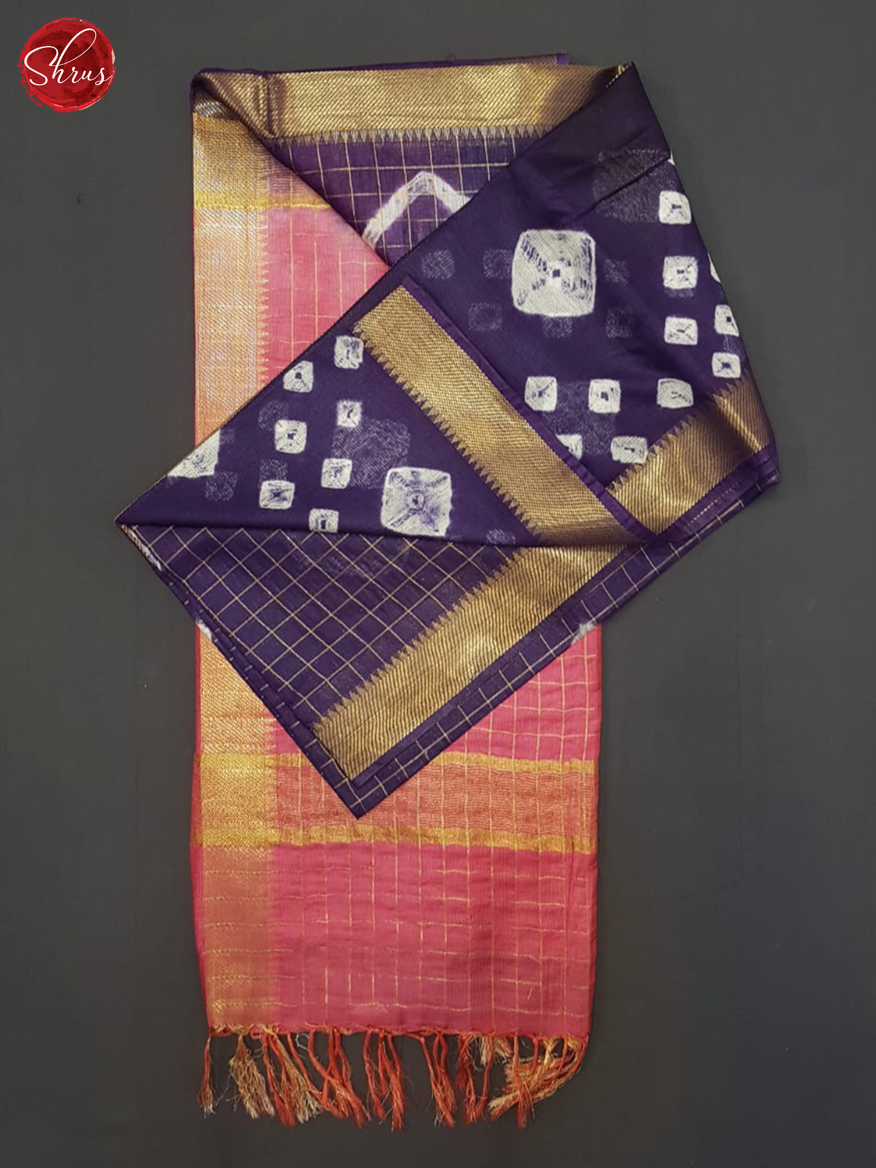 Purple And Pink - Shibori Saree - Shop on ShrusEternity.com