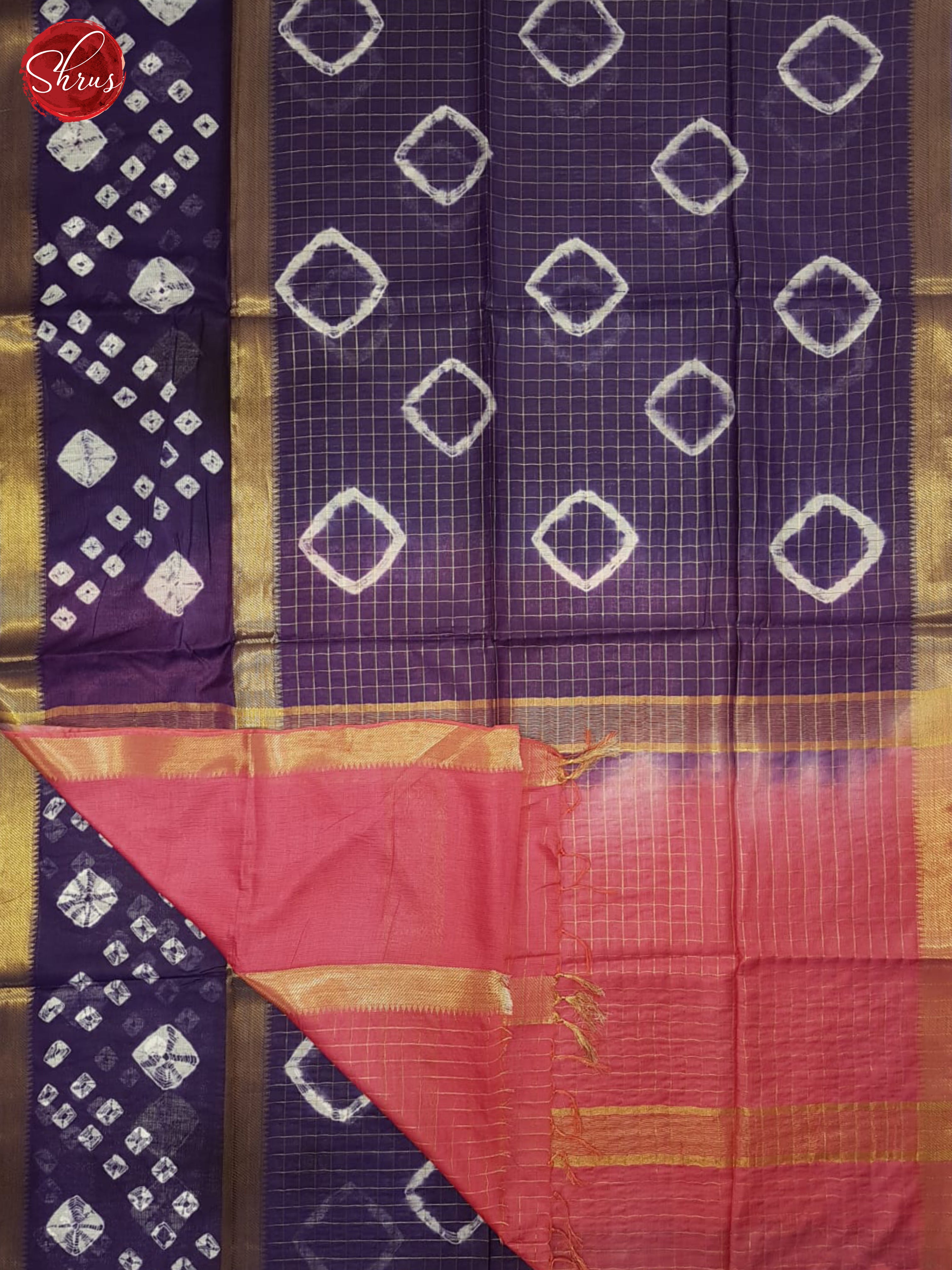 Purple And Pink - Shibori Saree - Shop on ShrusEternity.com