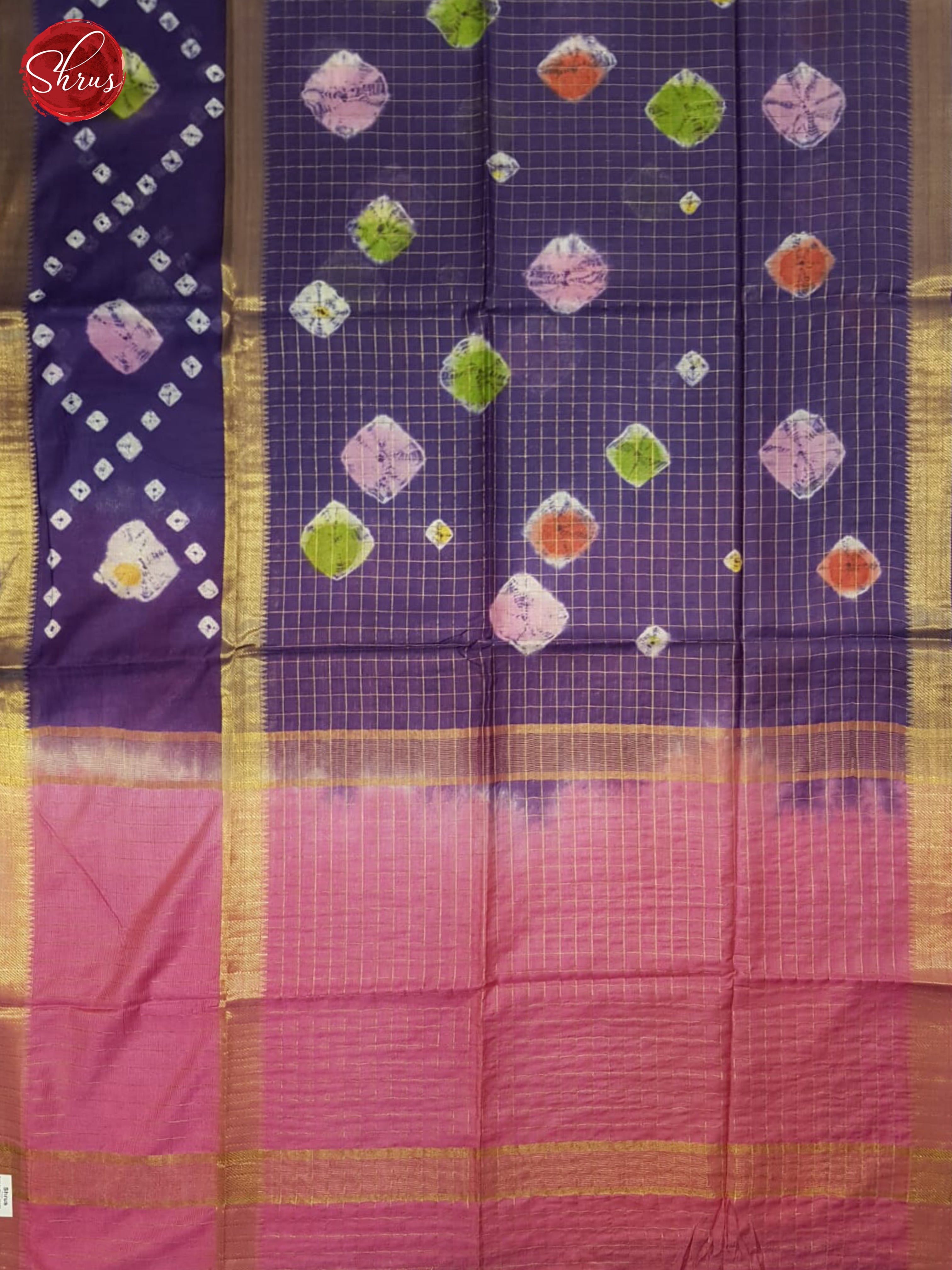 Purple And Pink- Shibori Saree - Shop on ShrusEternity.com