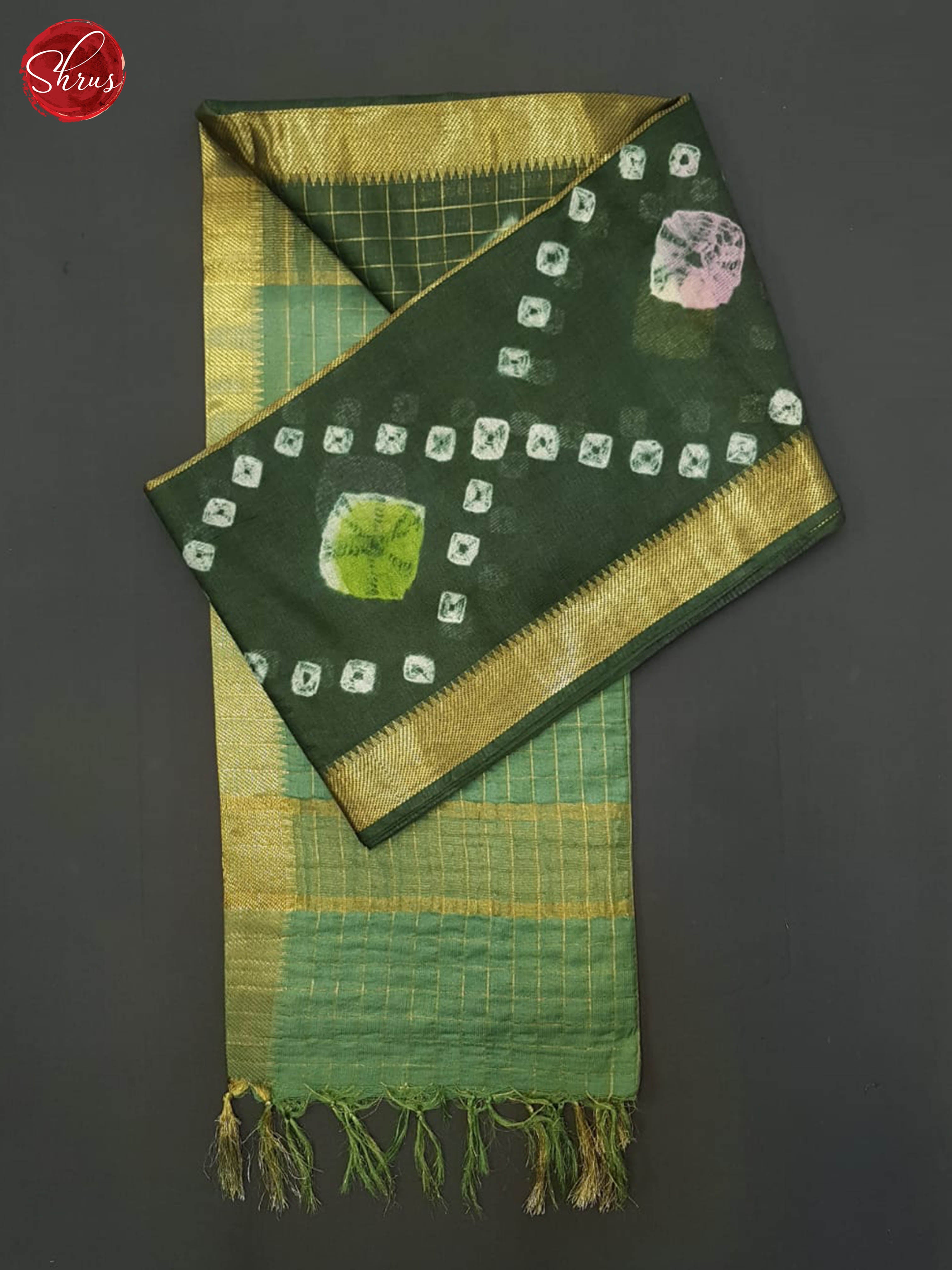 Green-Shibori Saree - Shop on ShrusEternity.com