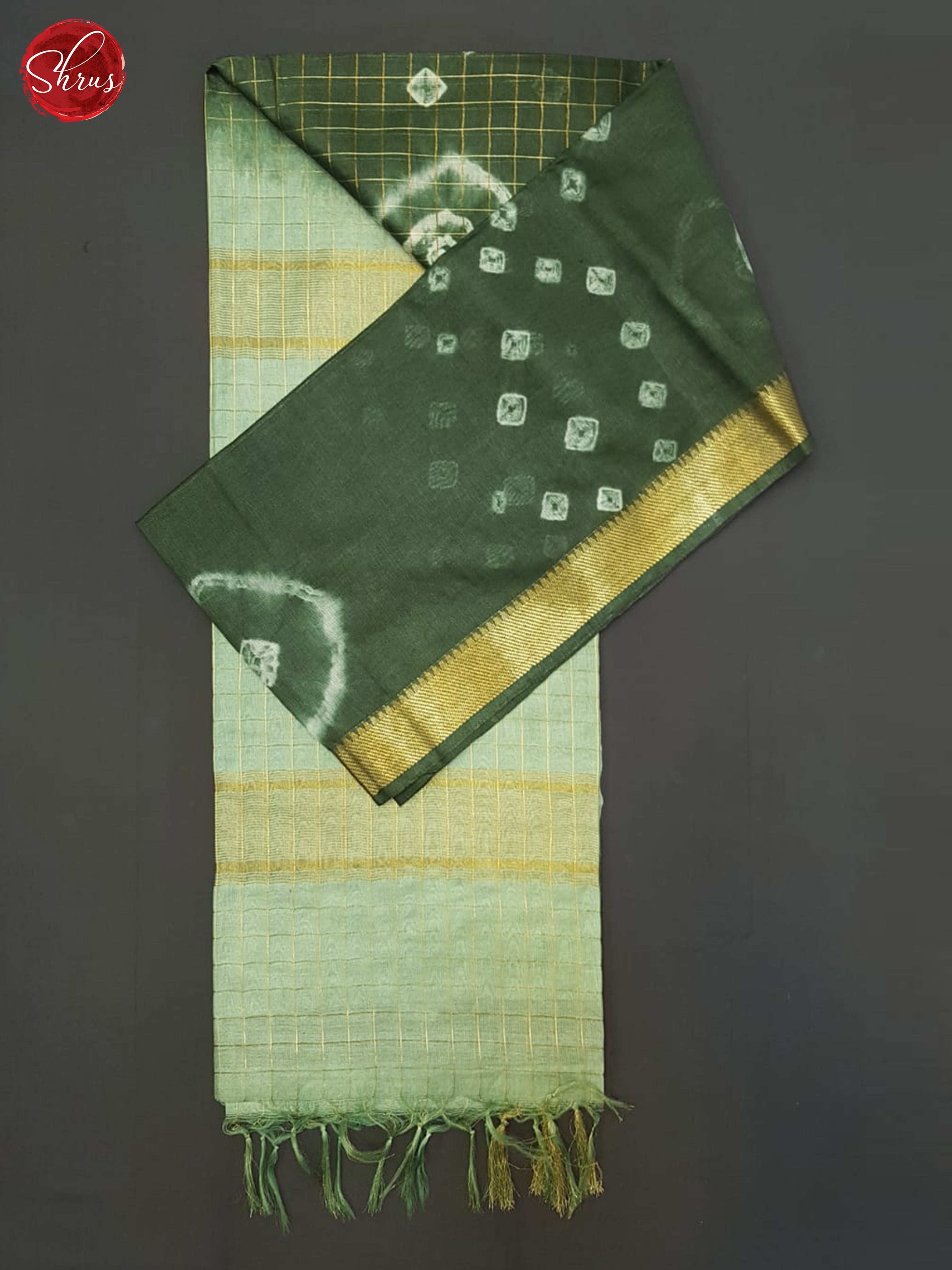 Green And Pastel Green - Shibori saree - Shop on ShrusEternity.com