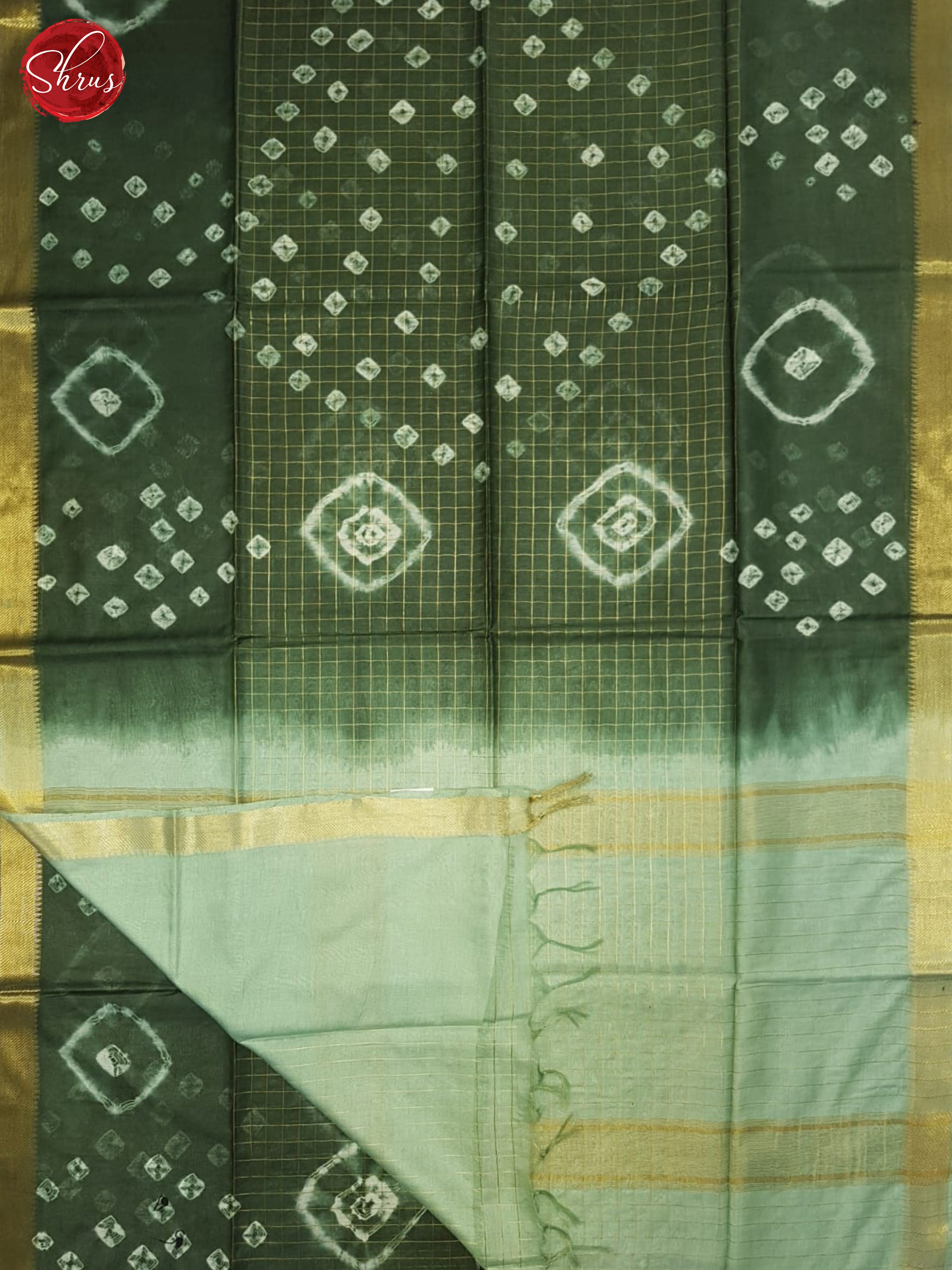 Green And Pastel Green - Shibori saree - Shop on ShrusEternity.com