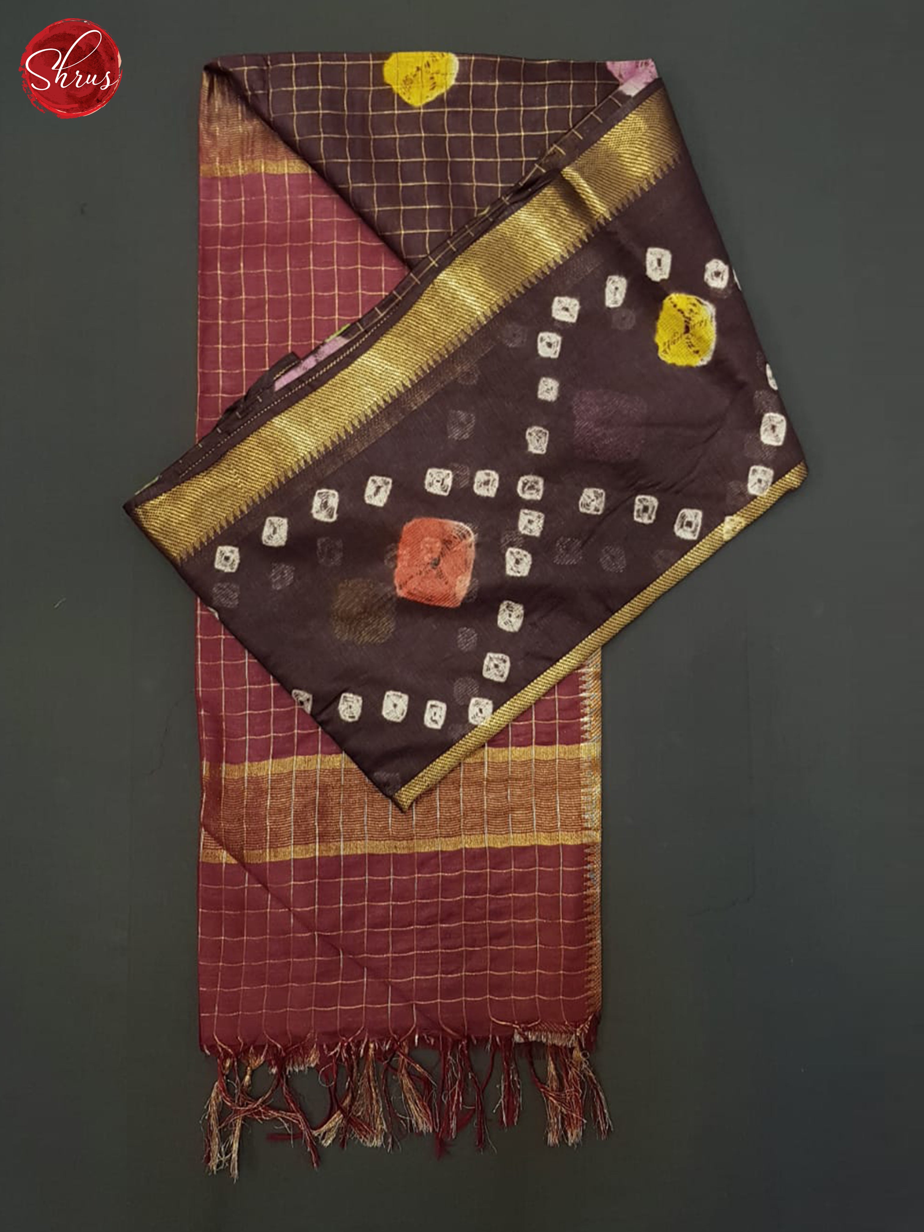 Wine And Maroon- Shibori saree - Shop on ShrusEternity.com