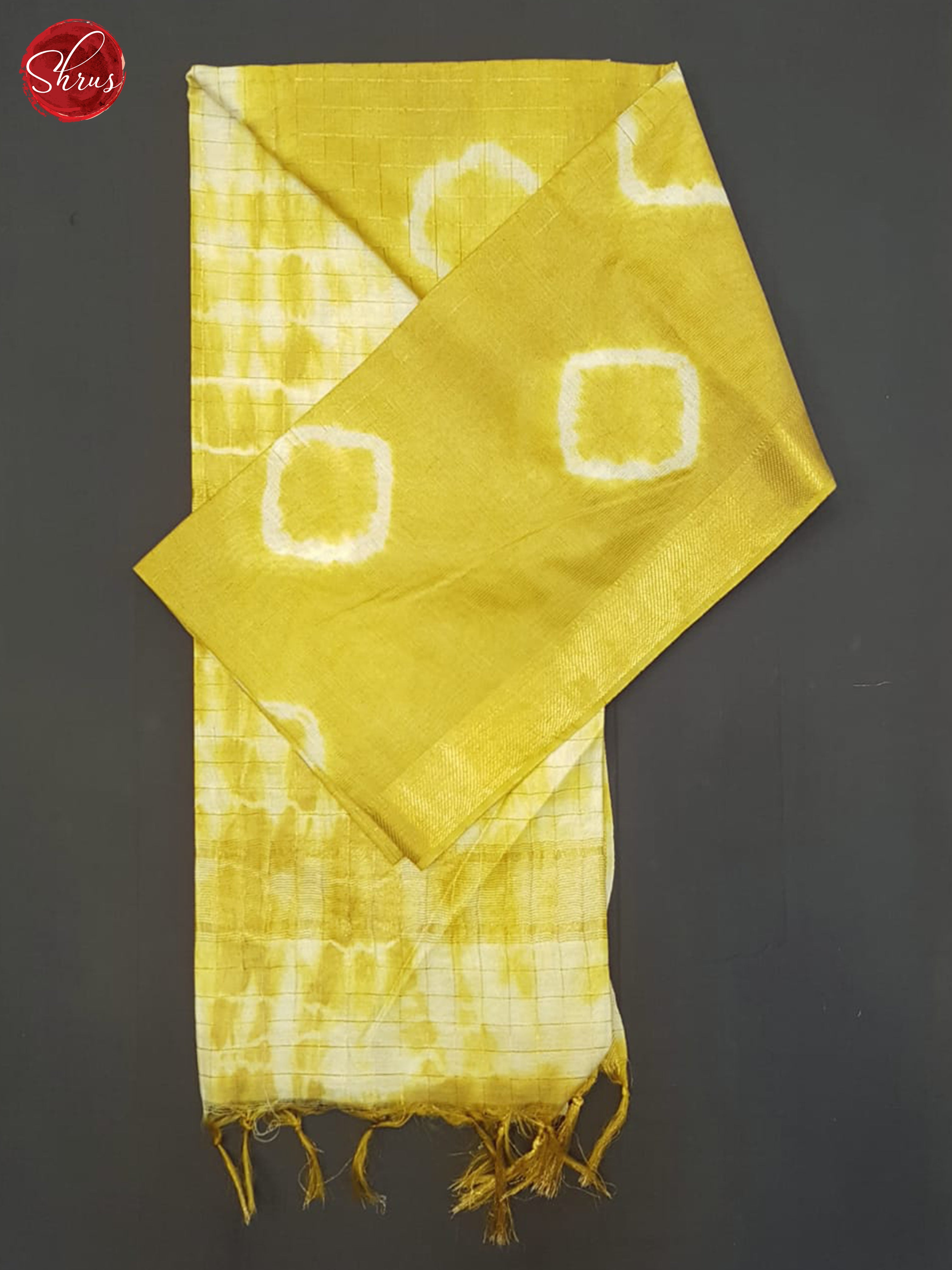 Mustard And Cream- Shibori saree - Shop on ShrusEternity.com