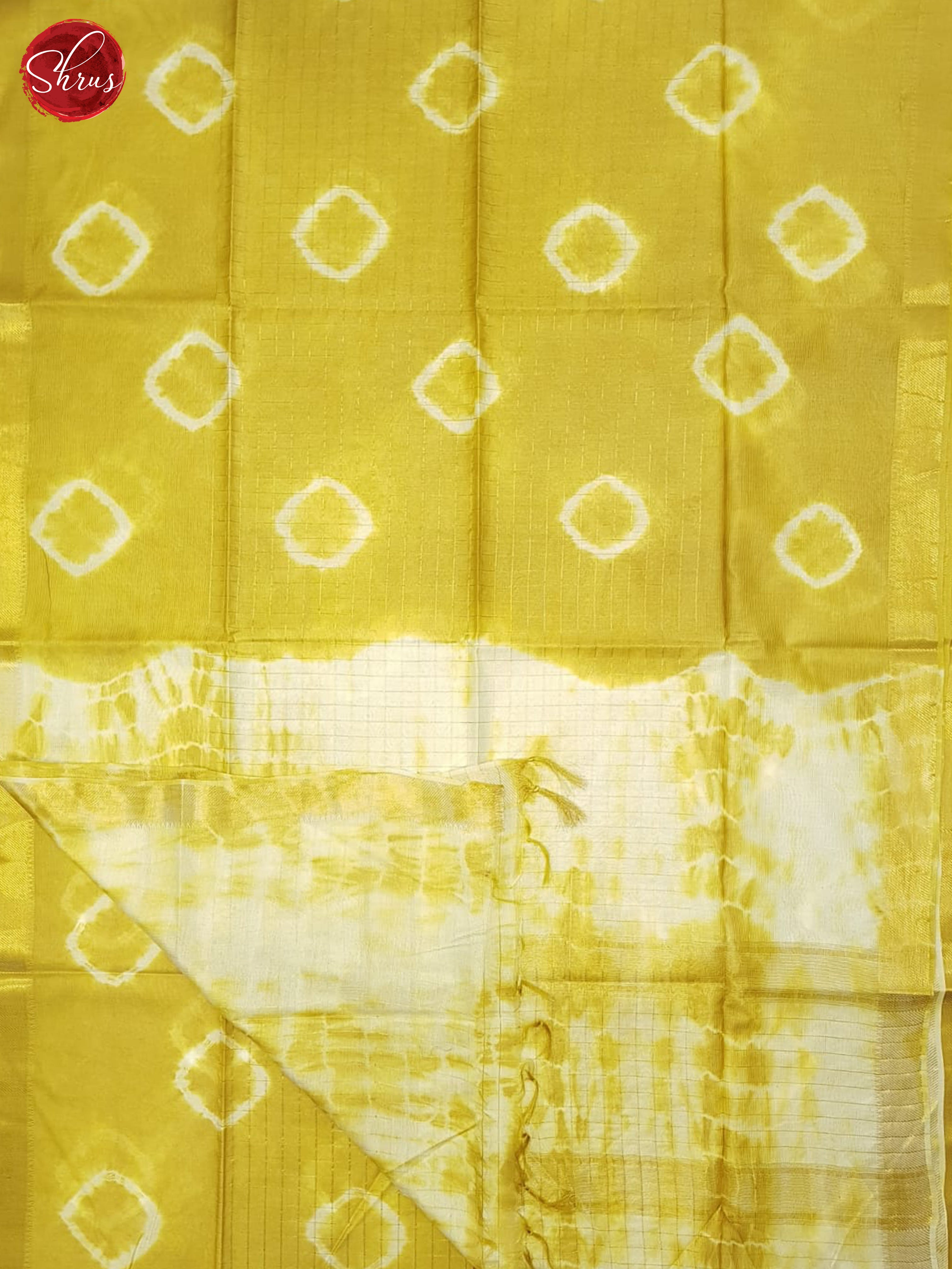 Mustard And Cream- Shibori saree - Shop on ShrusEternity.com