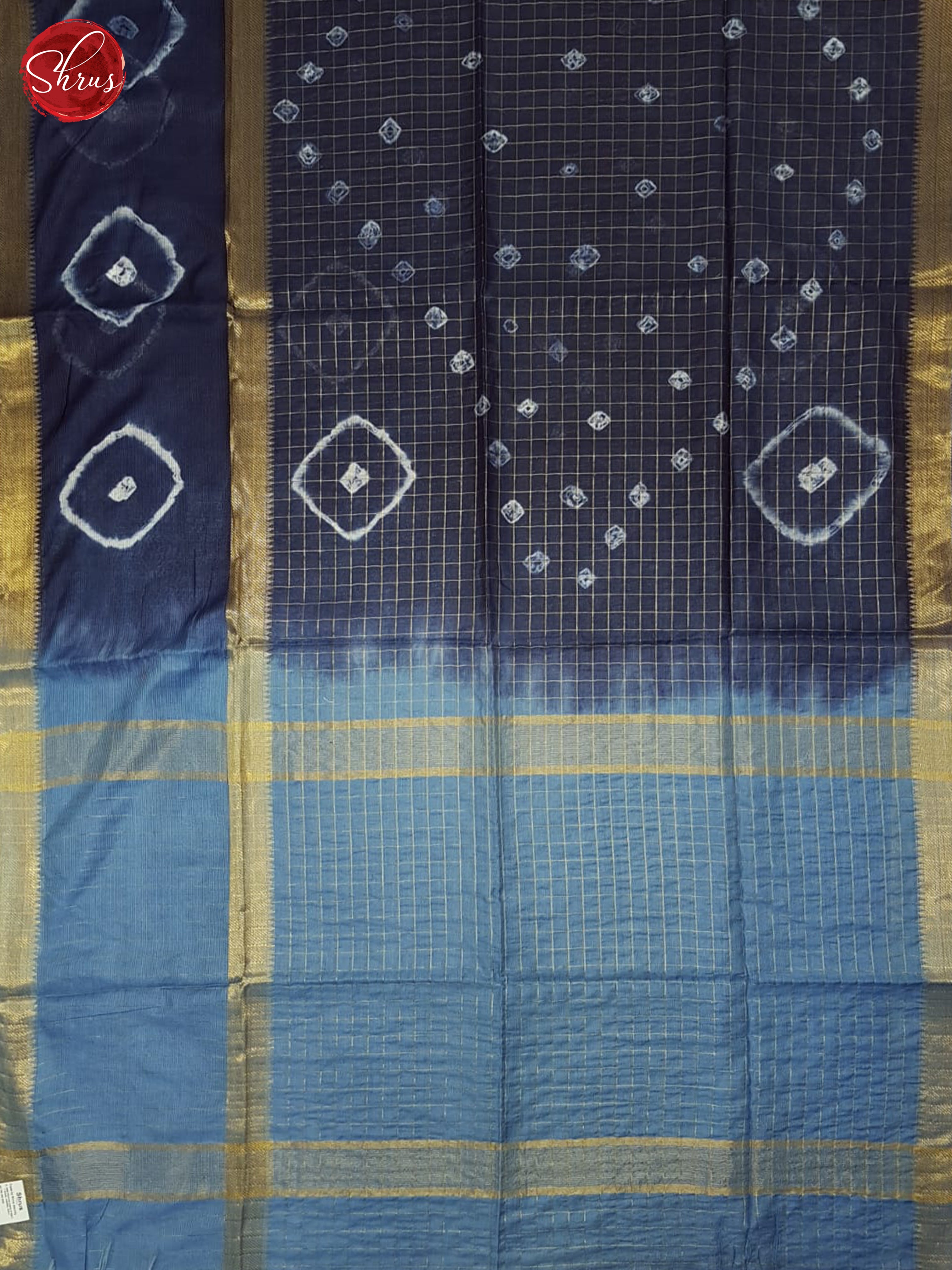 Blue & Pastel Blue - Shibori Saree - Shop on ShrusEternity.com