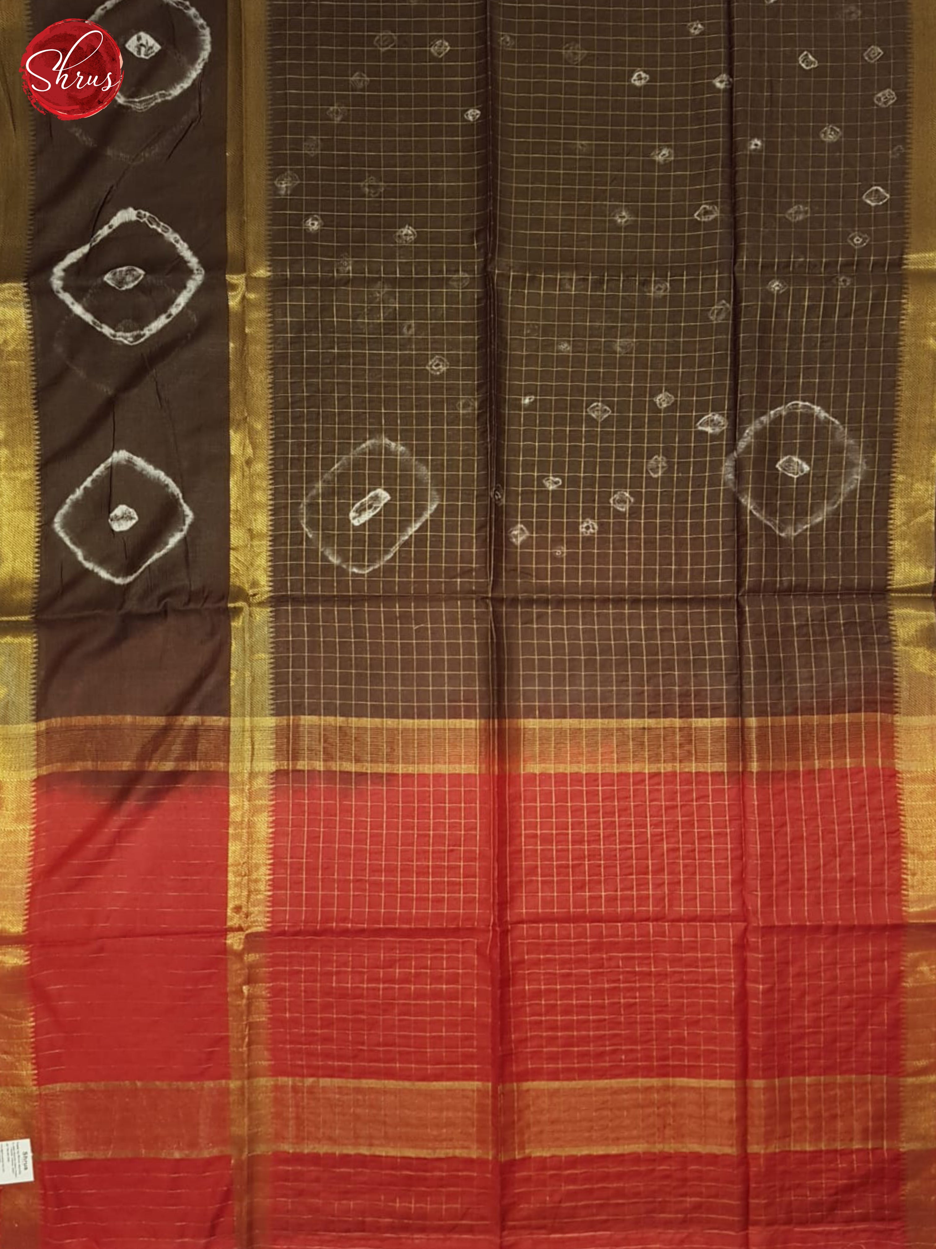 Brown And Red- Shibori Saree - Shop on ShrusEternity.com