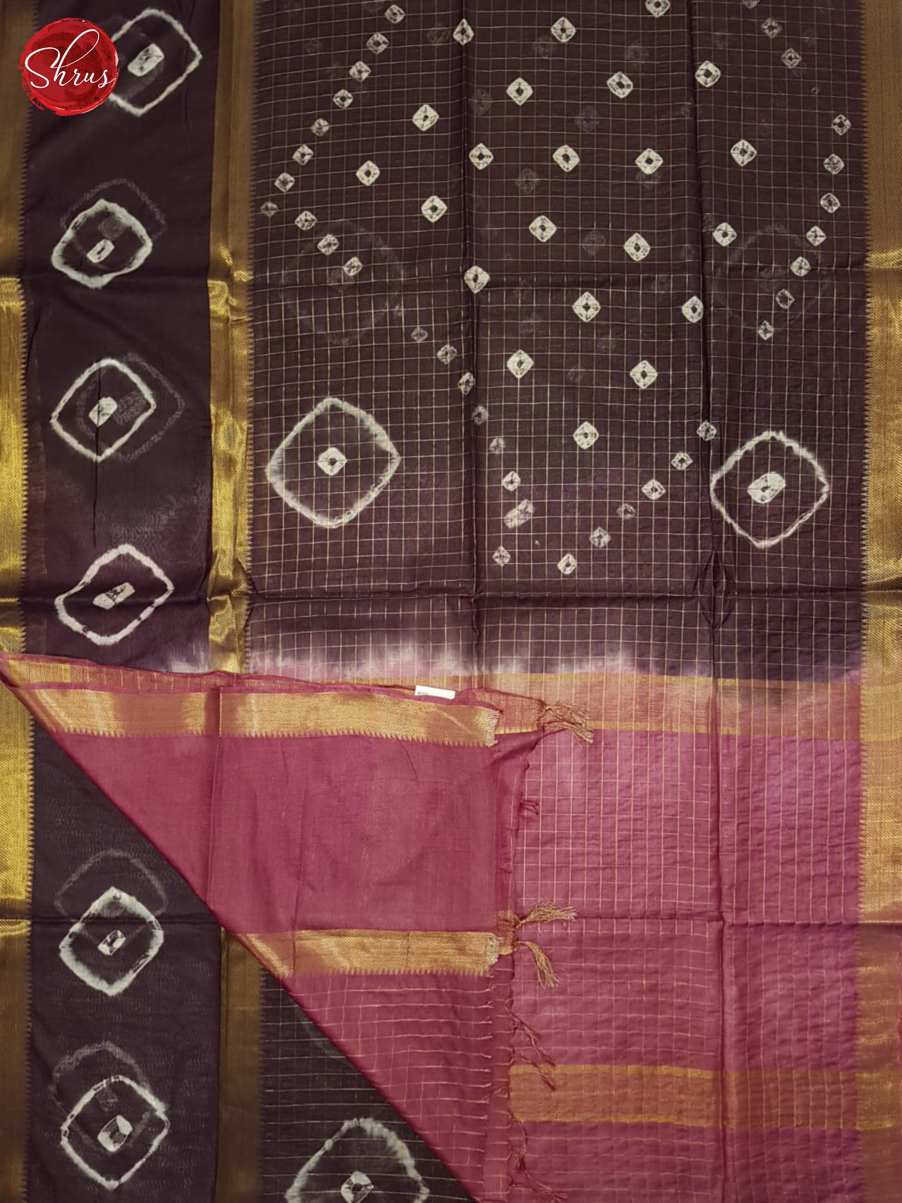 Deep Wine And Maroon- Shibori Saree - Shop on ShrusEternity.com