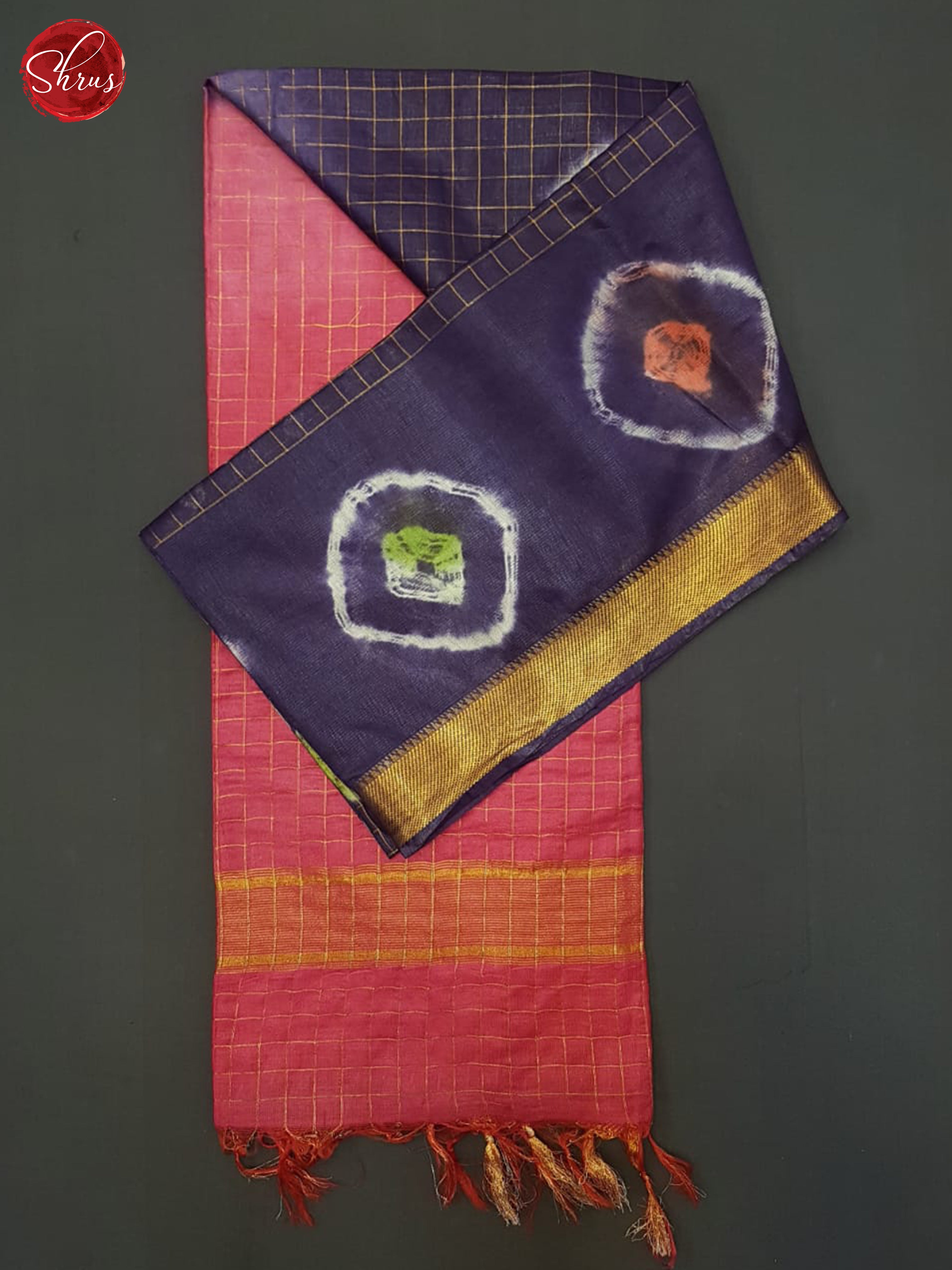 Blue And Pink- Shibori Saree - Shop on ShrusEternity.com