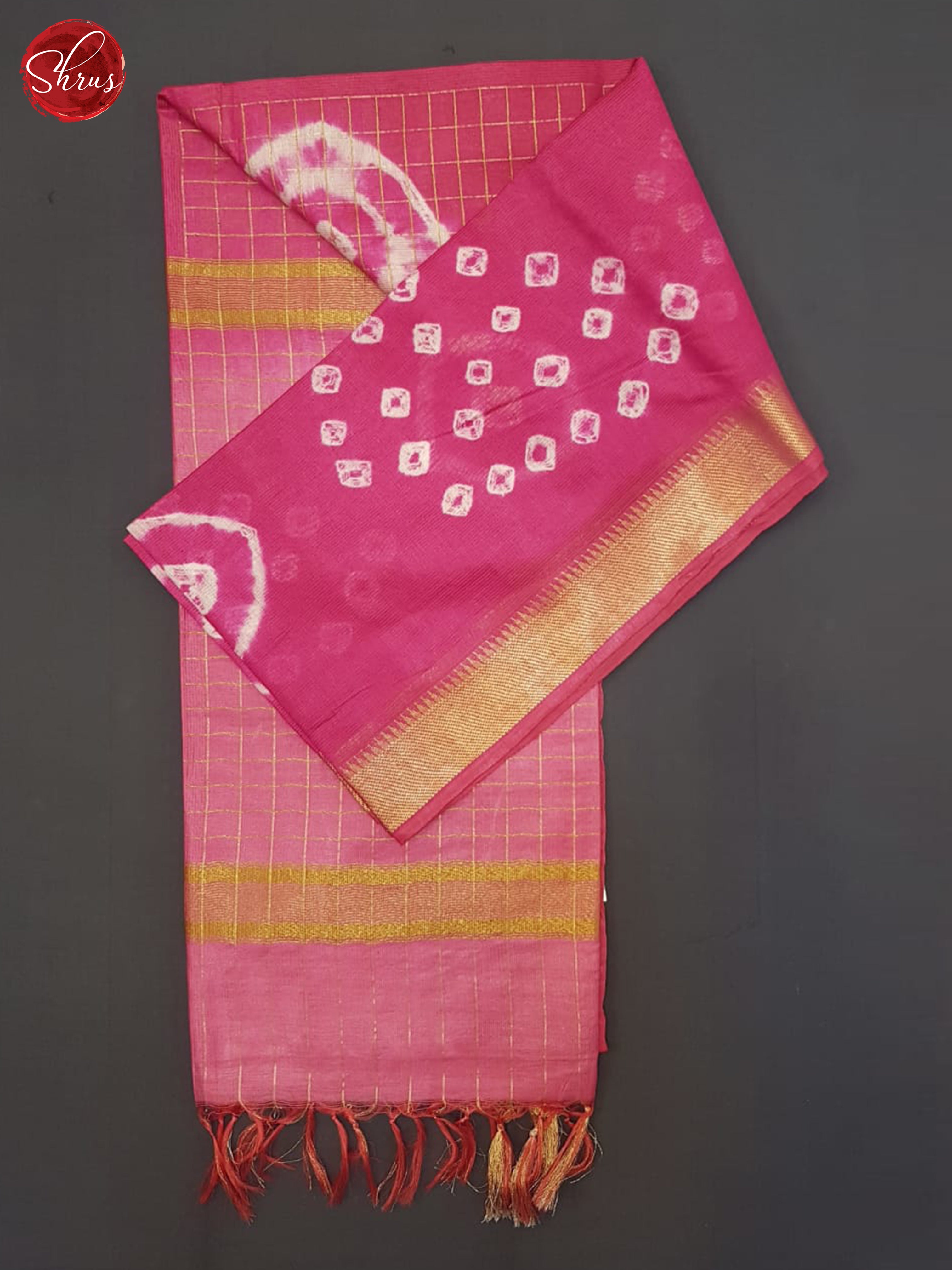 Pink- Shibori saree - Shop on ShrusEternity.com