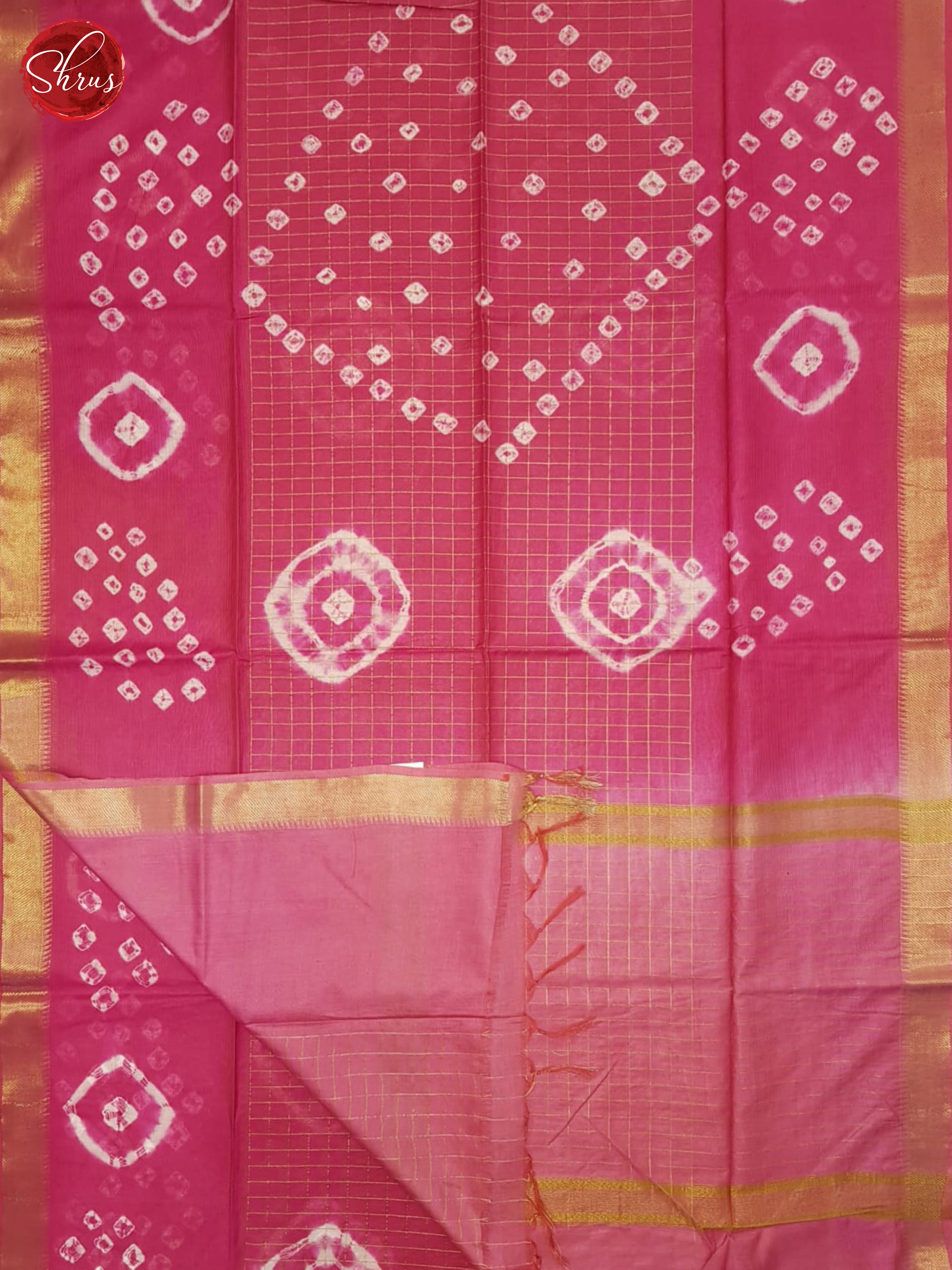 Pink- Shibori saree - Shop on ShrusEternity.com