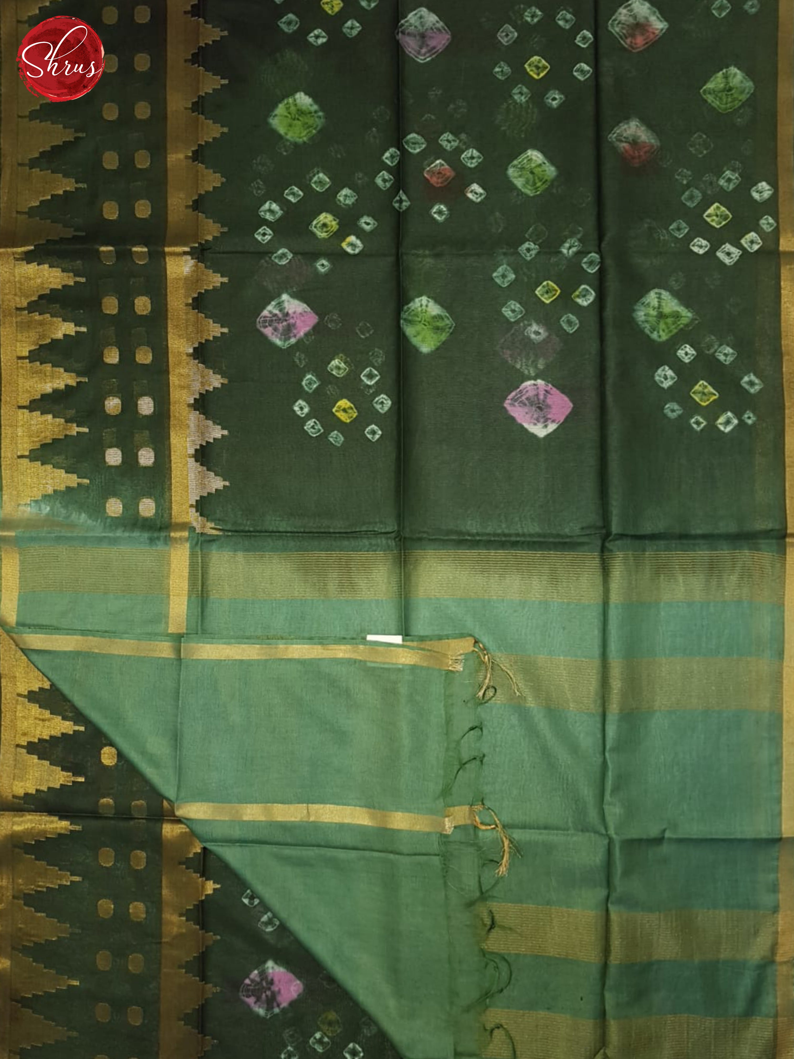 Green & Pastel Green - Shibori saree - Shop on ShrusEternity.com