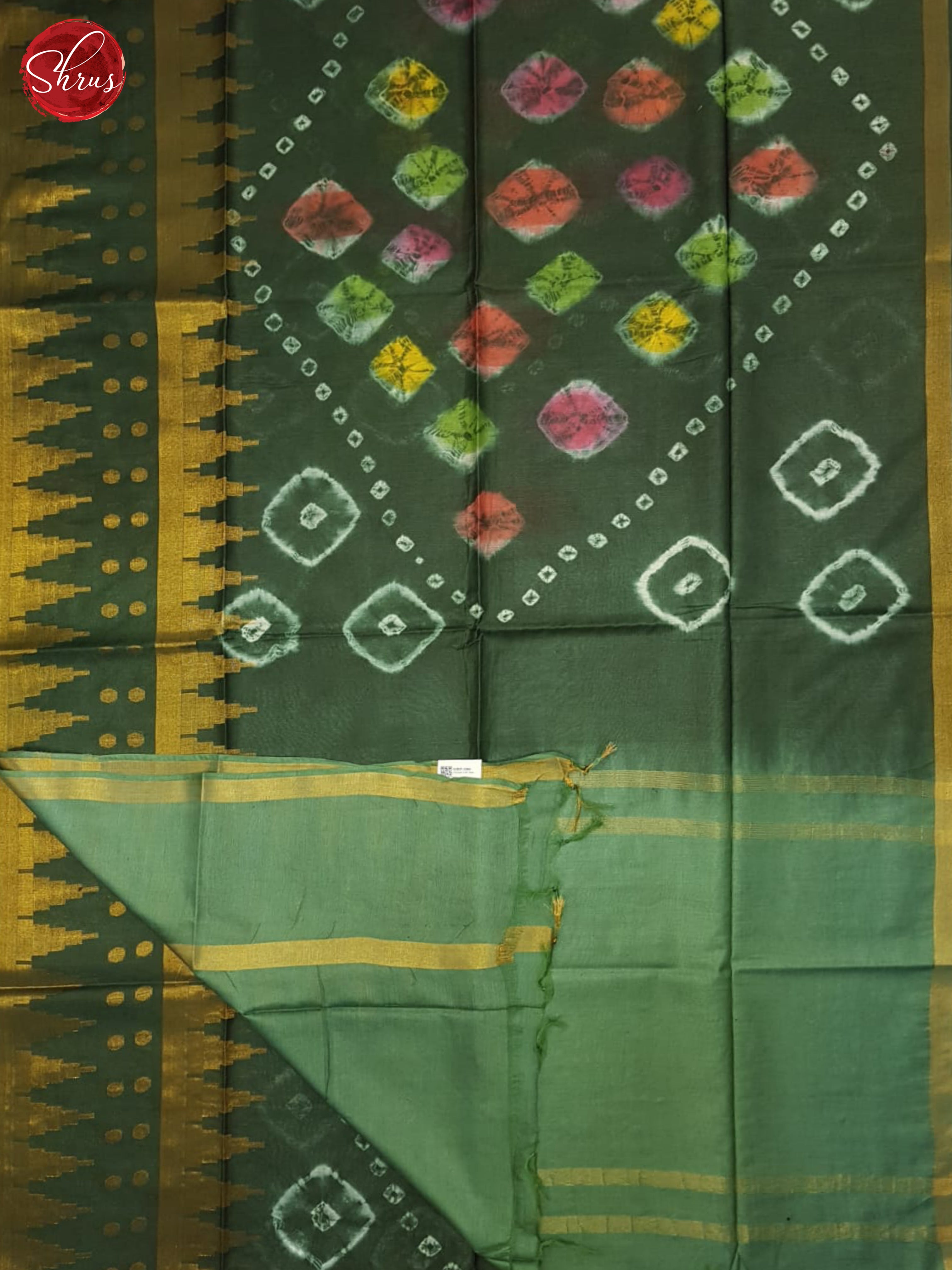 Green & Pastel green - Shibori saree - Shop on ShrusEternity.com