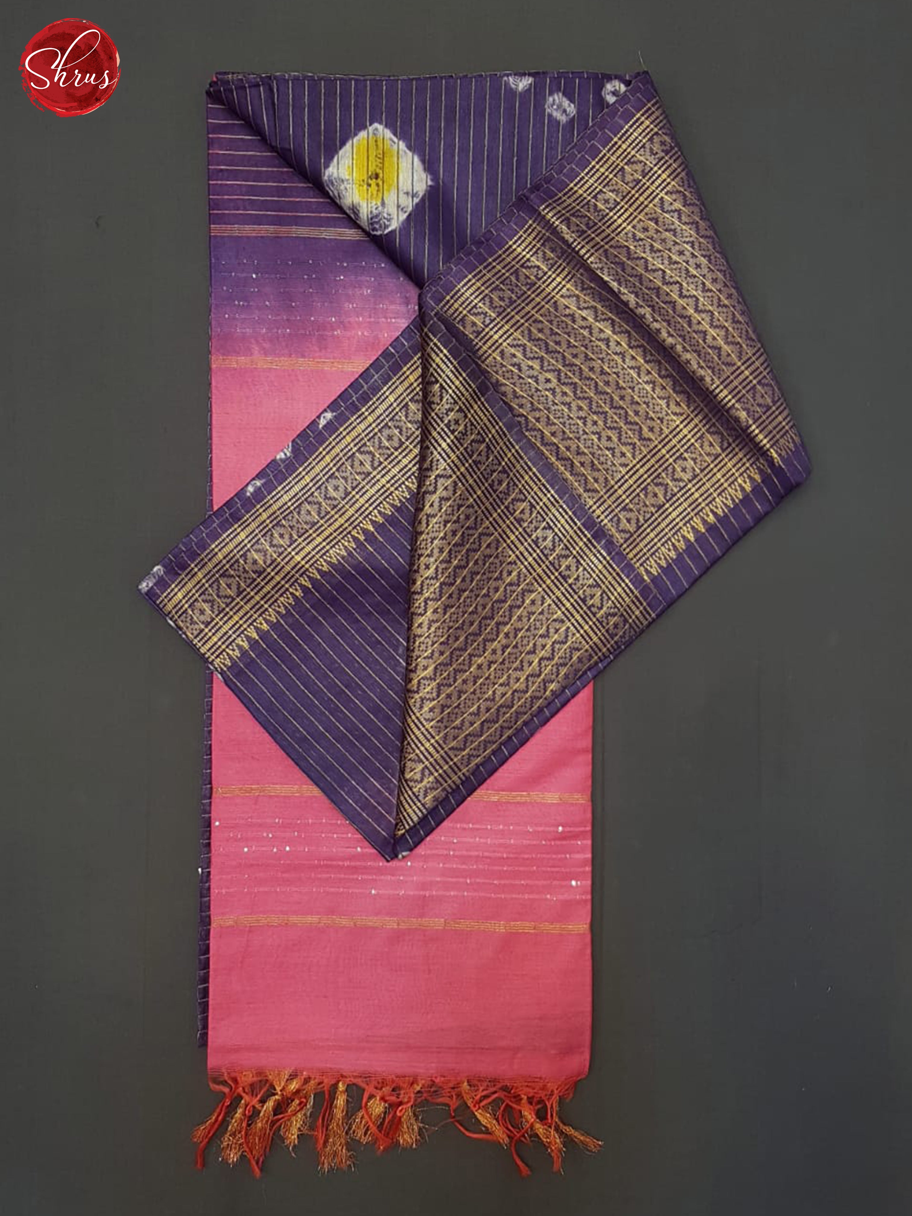 Purple And Pink- Shibori Saree - Shop on ShrusEternity.com