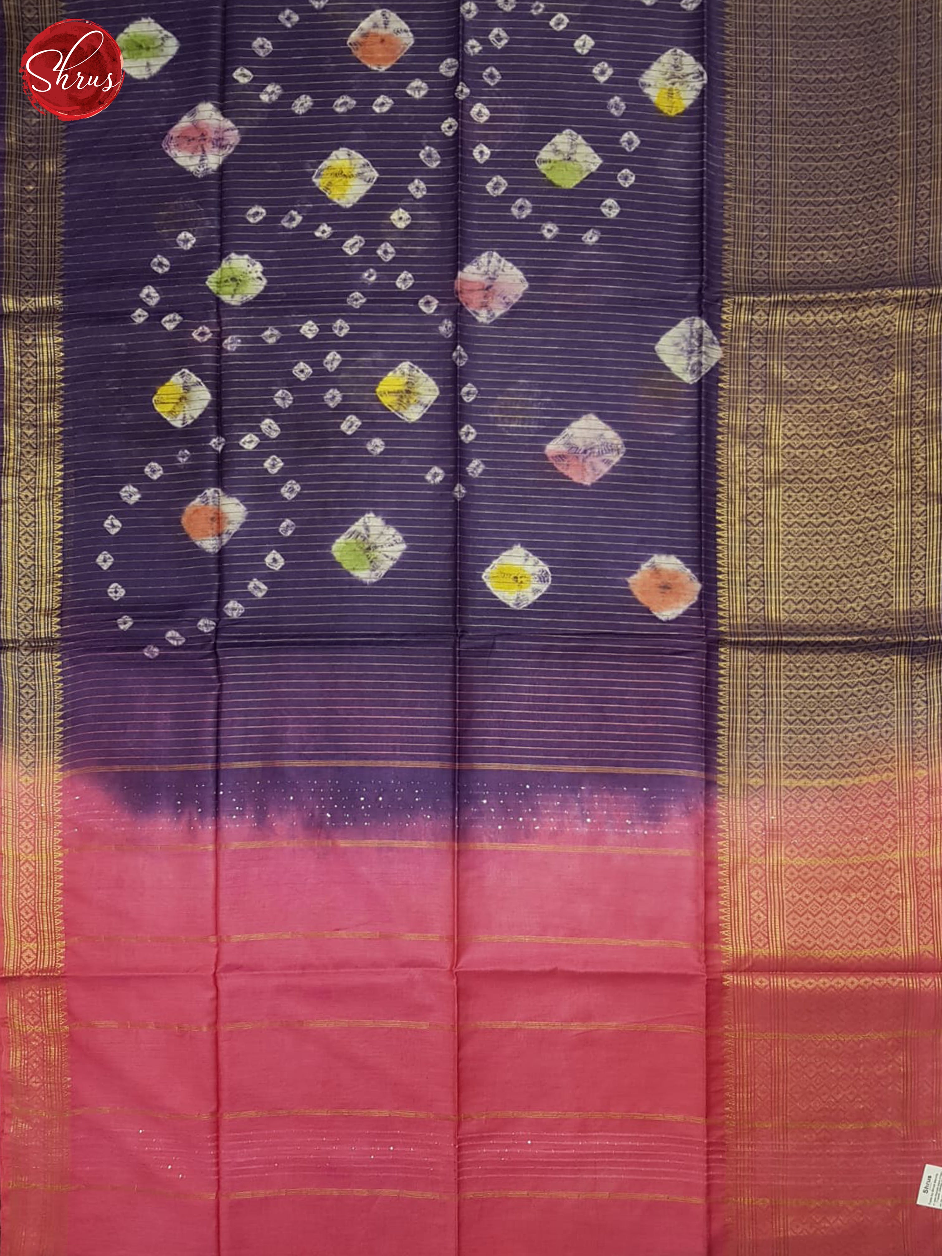 Purple And Pink- Shibori Saree - Shop on ShrusEternity.com