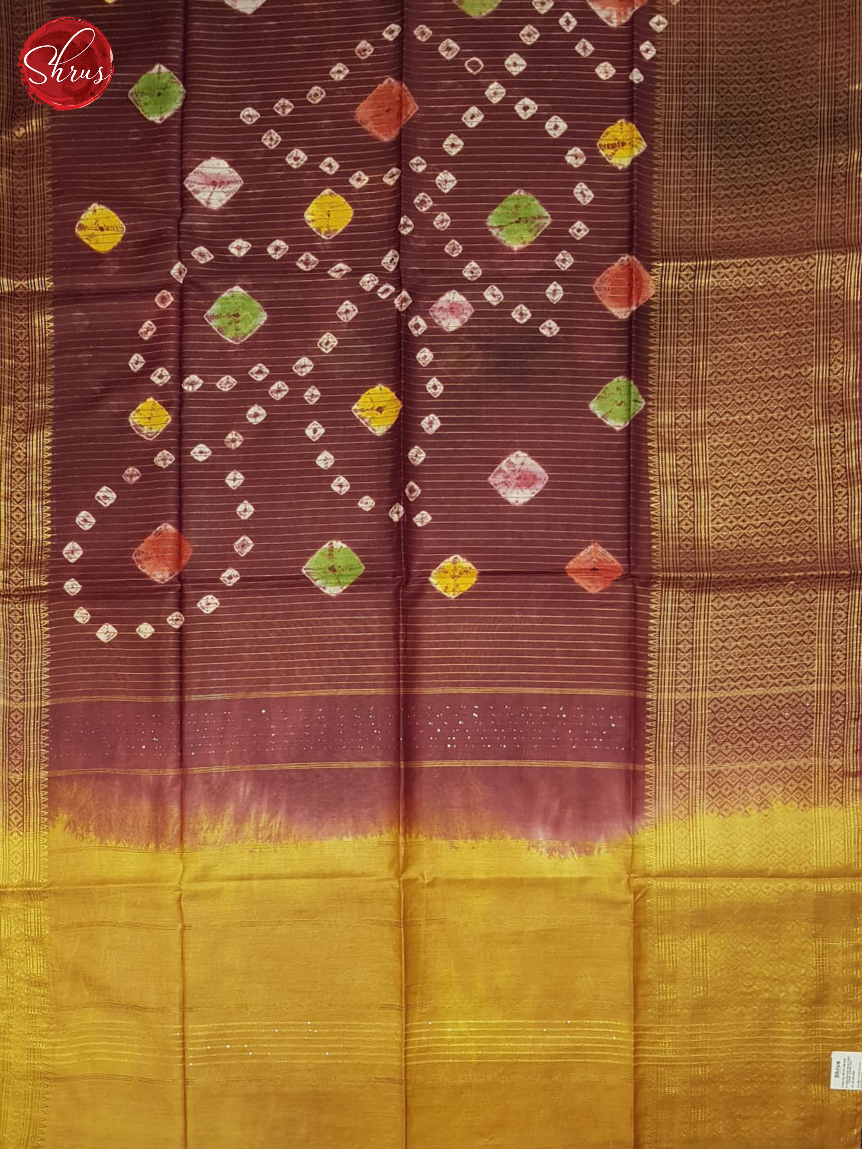 Maroon And Mustard - Shibori Saree - Shop on ShrusEternity.com