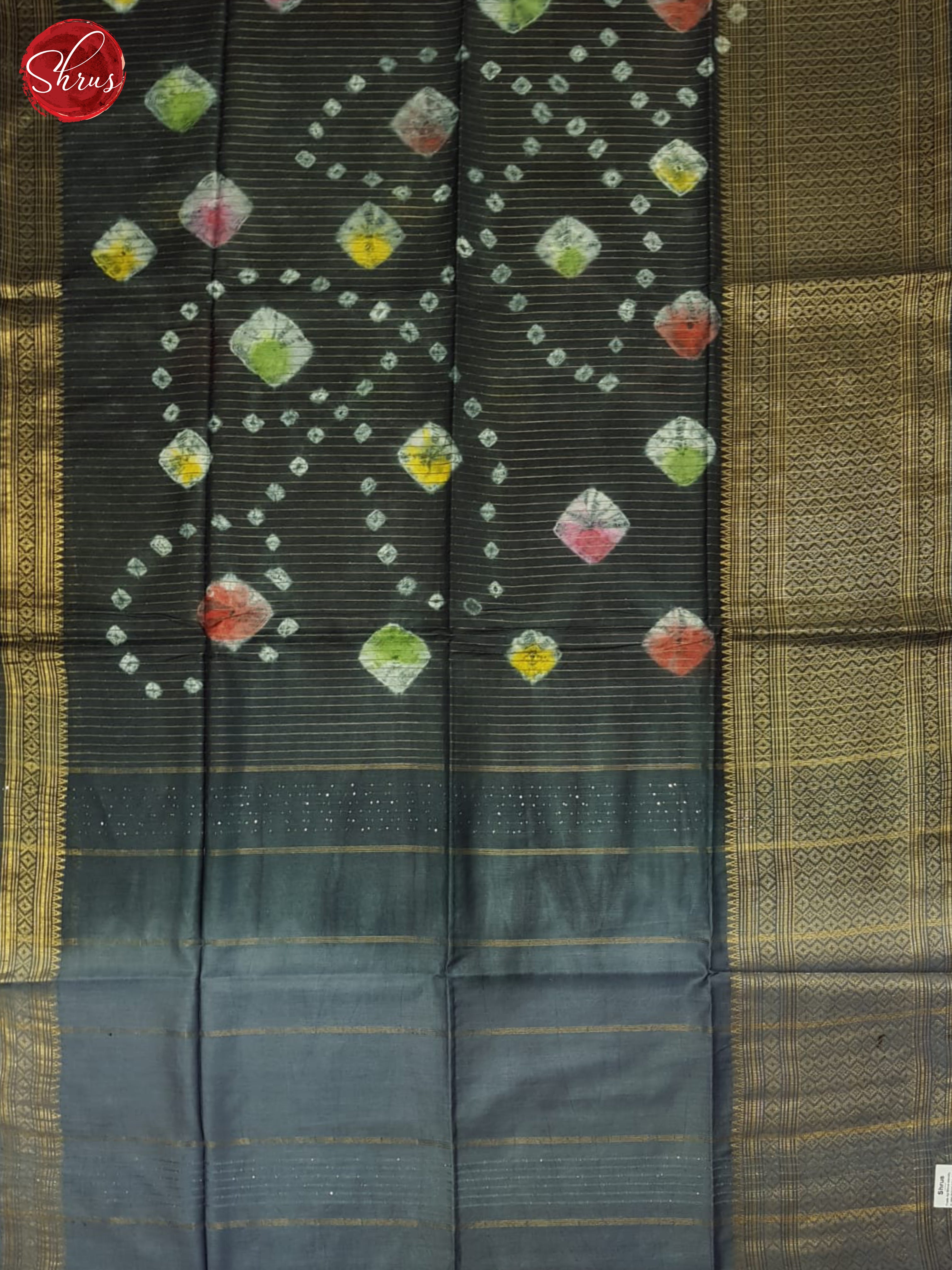 Black & Grey- Shibori Saree - Shop on ShrusEternity.com