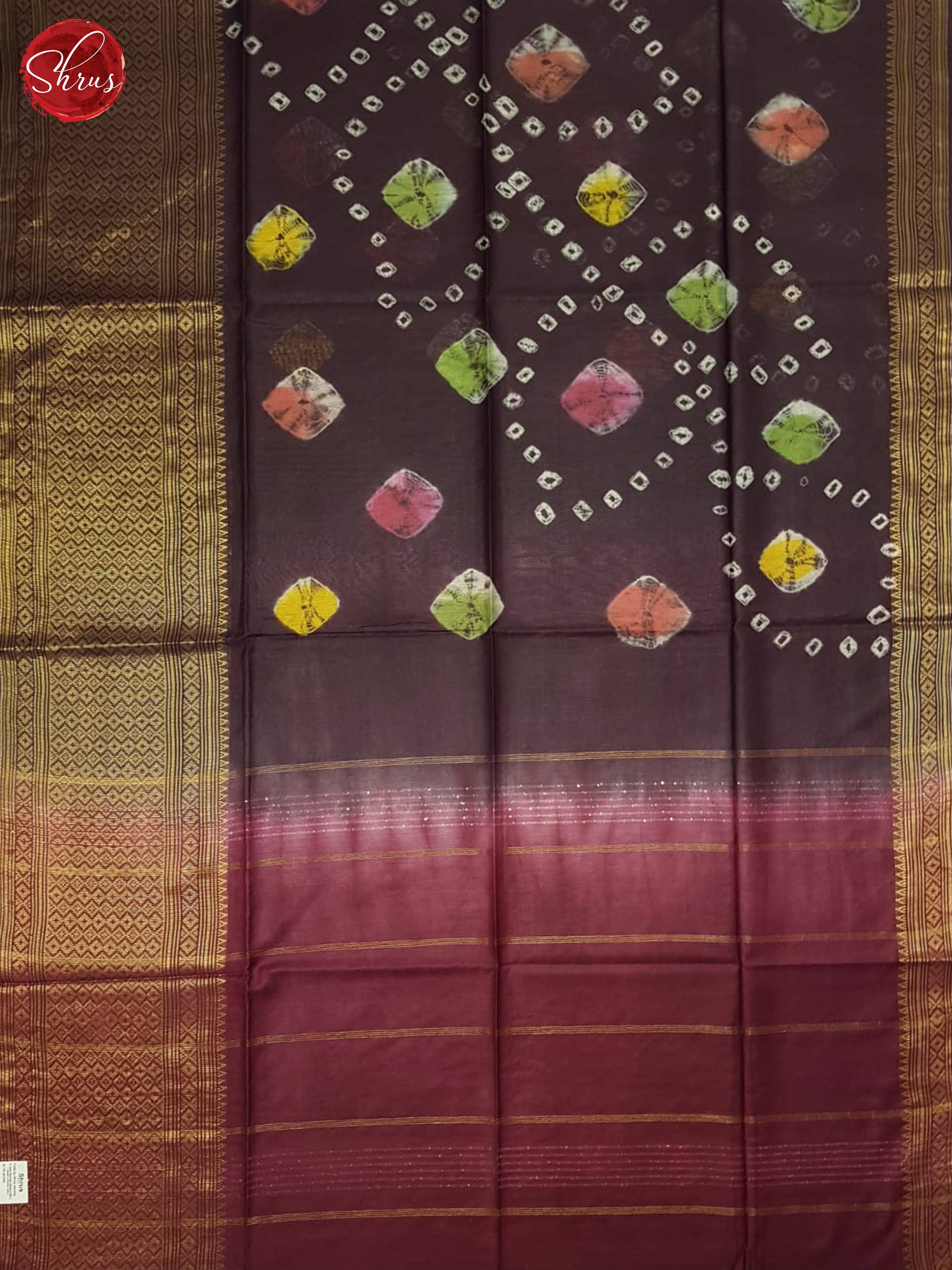 Wine And Maroon- Shibori saree - Shop on ShrusEternity.com