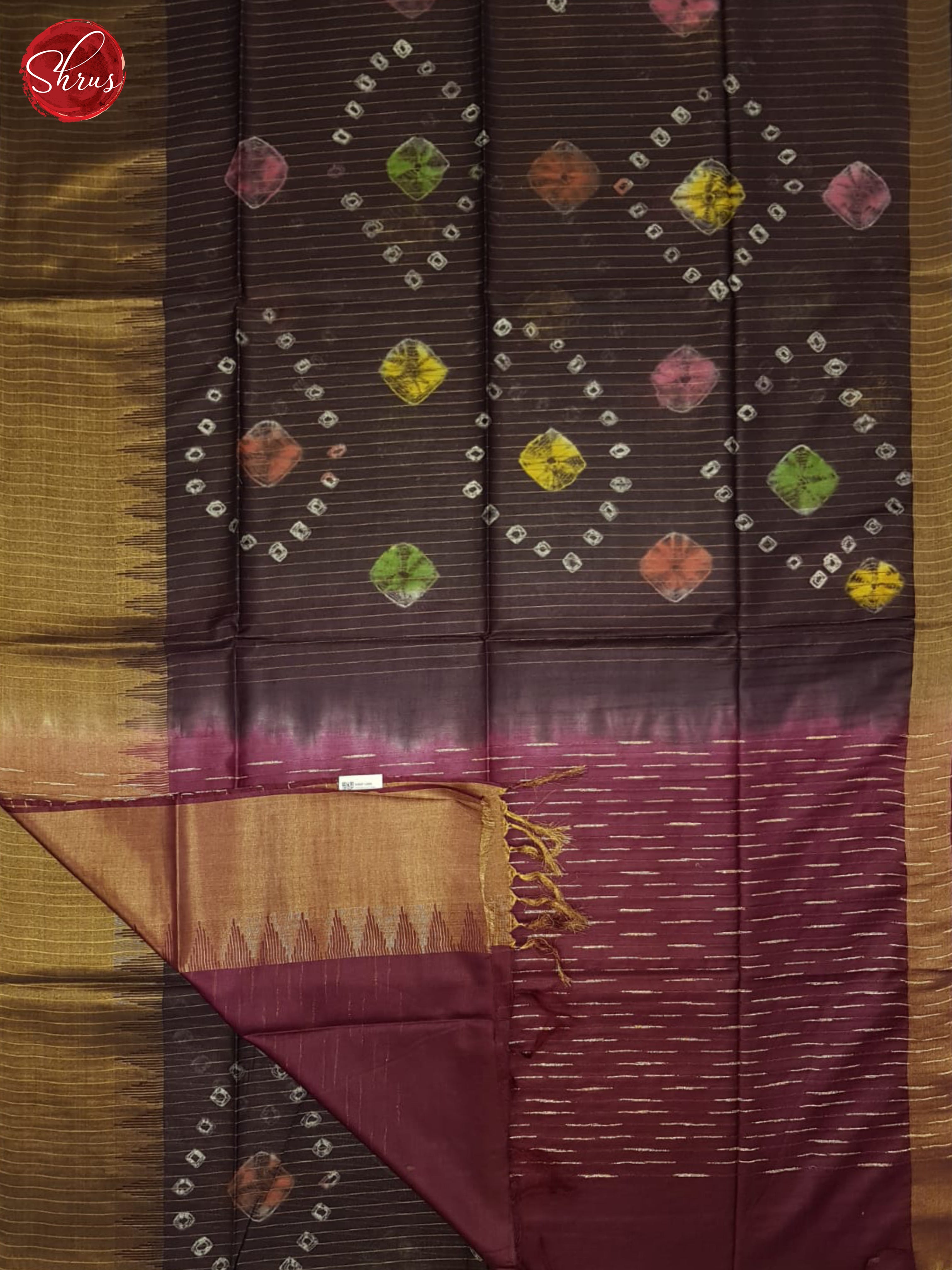 Deep Wine And Wine- Shibori saree - Shop on ShrusEternity.com