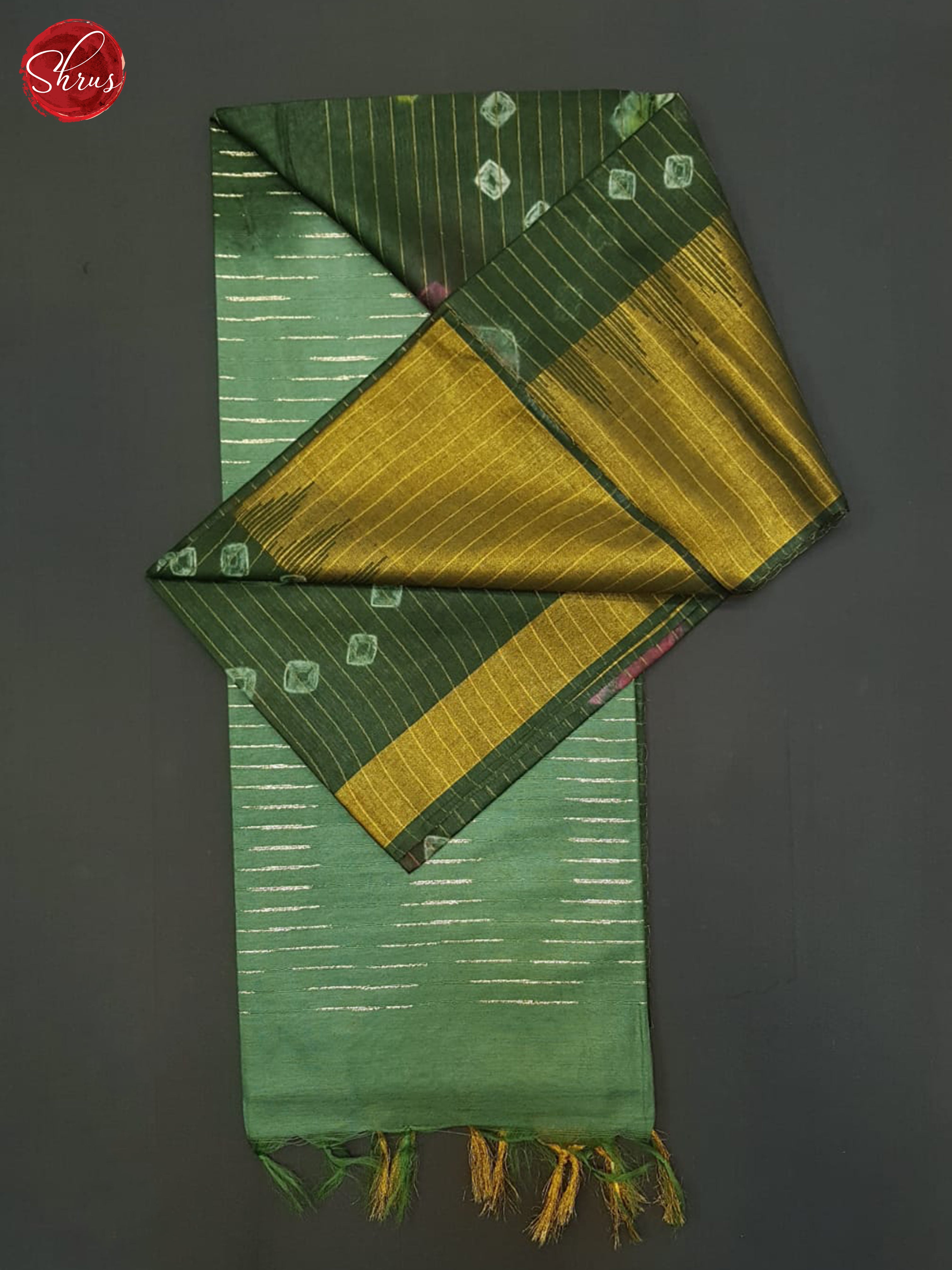 Green & Light Green - Shibori Saree - Shop on ShrusEternity.com