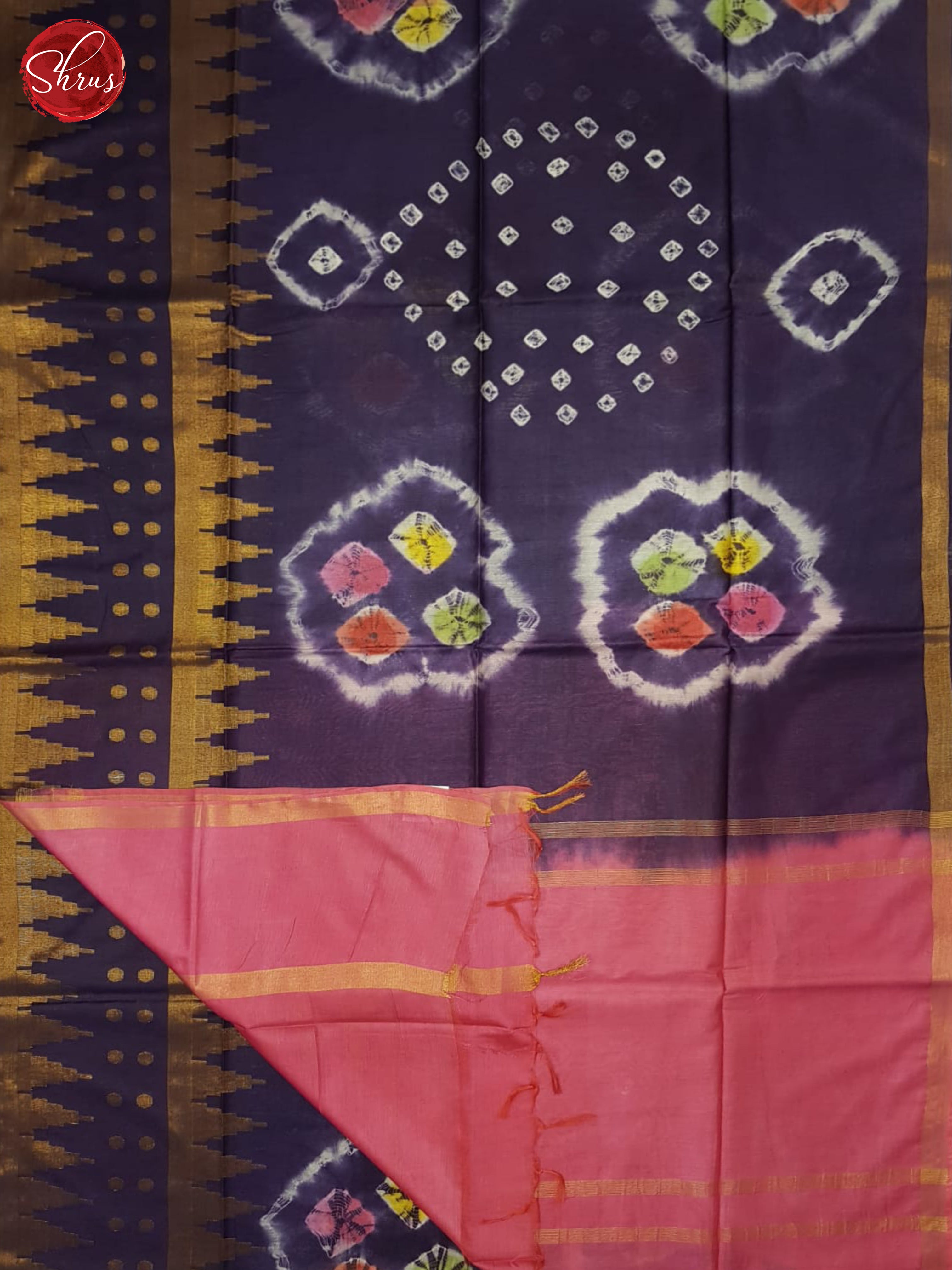 Blue And Pink - Shibori Saree - Shop on ShrusEternity.com