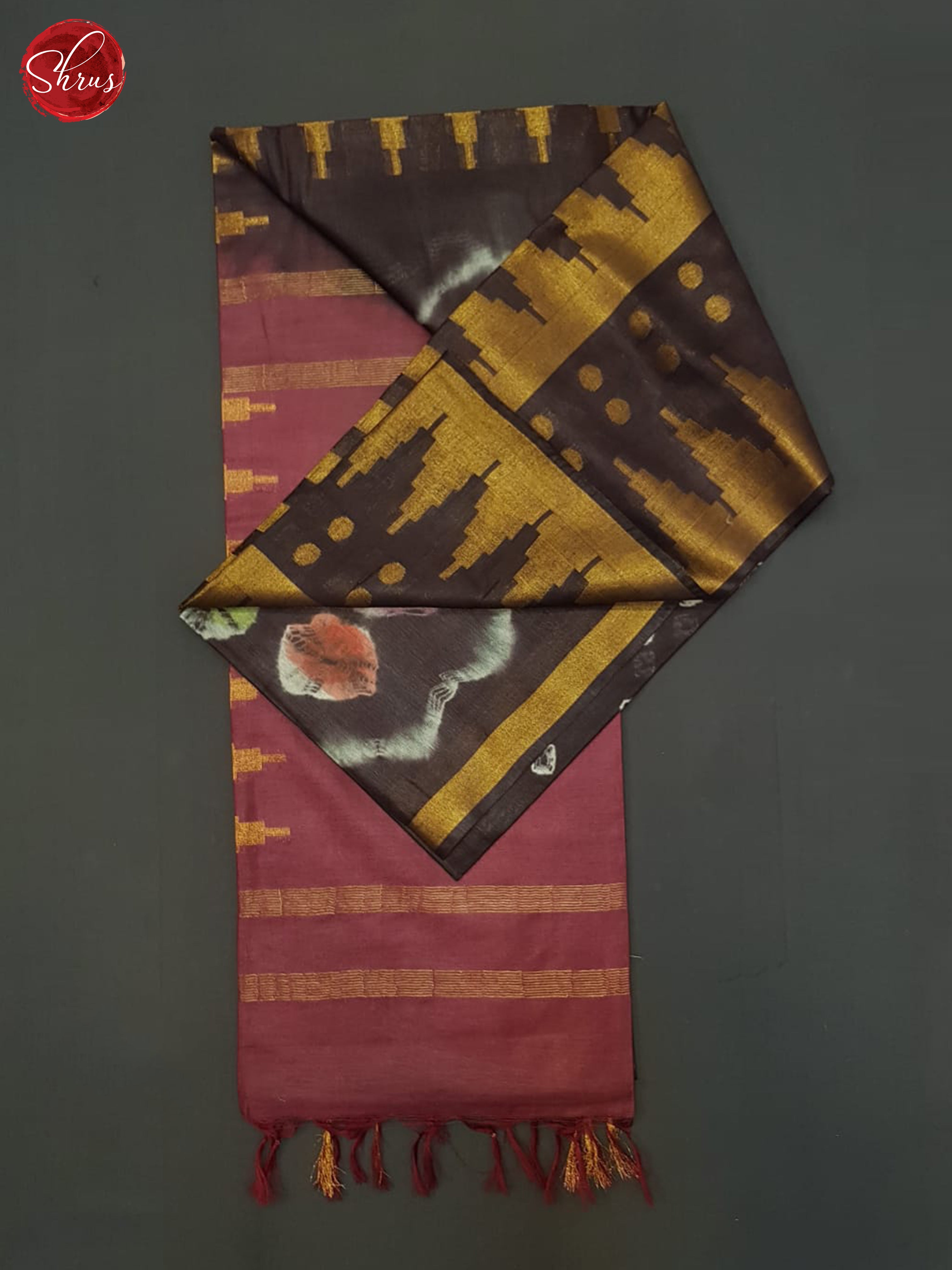 Brown And Maroon- Shibori saree - Shop on ShrusEternity.com