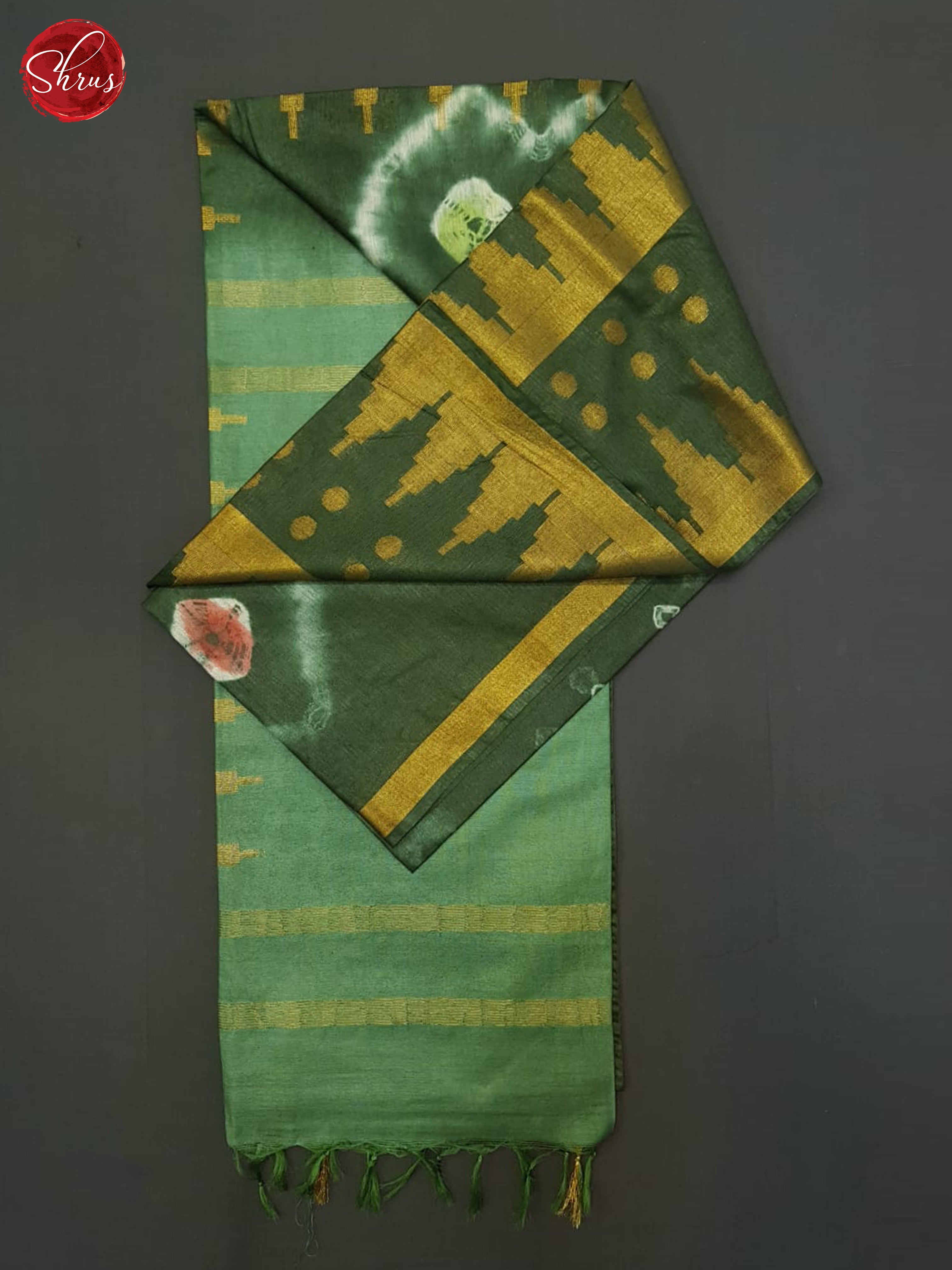 Green &  Light Green - Shibori Saree - Shop on ShrusEternity.com