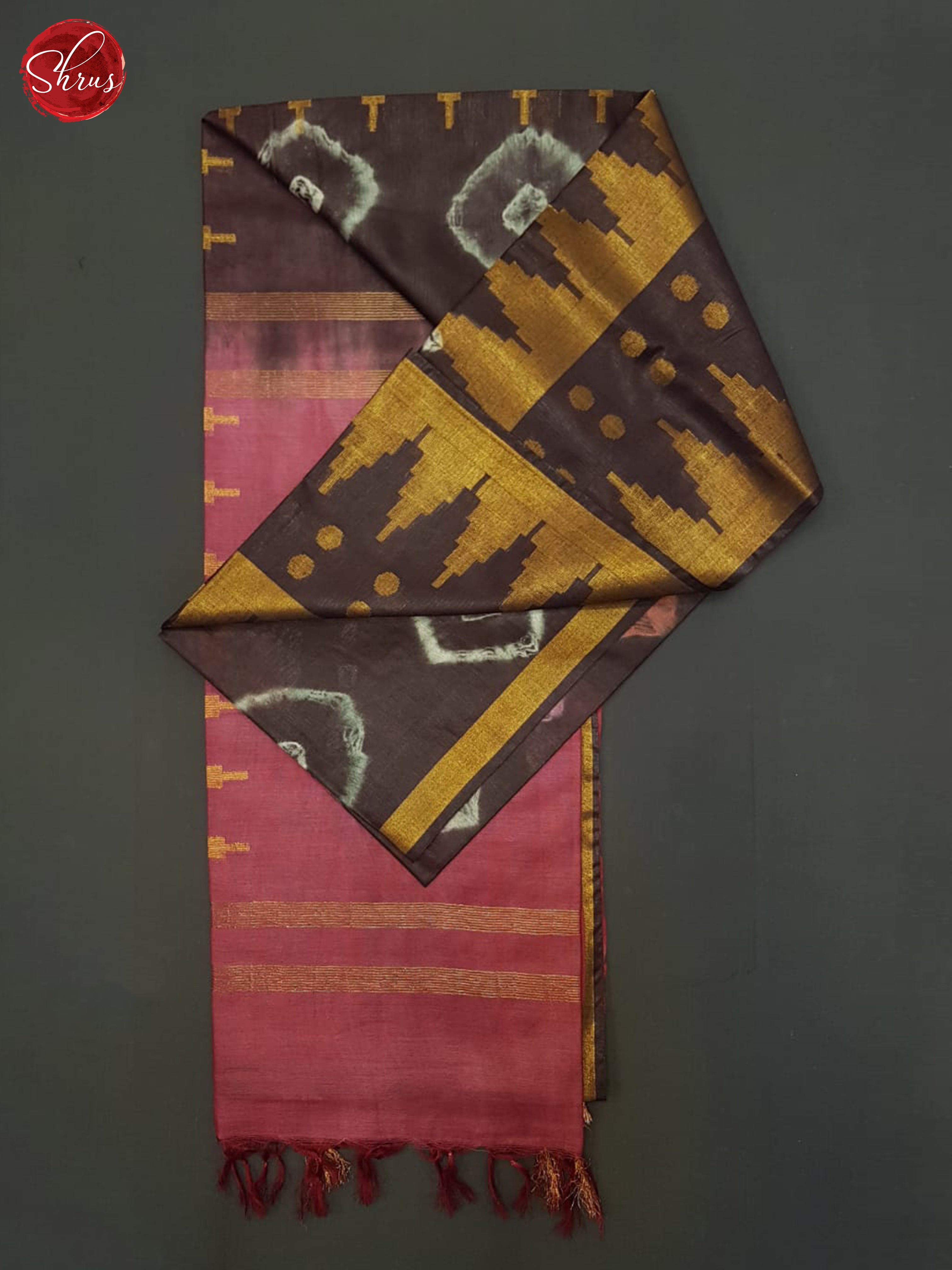 Brown And Maroon- Shibori saree - Shop on ShrusEternity.com