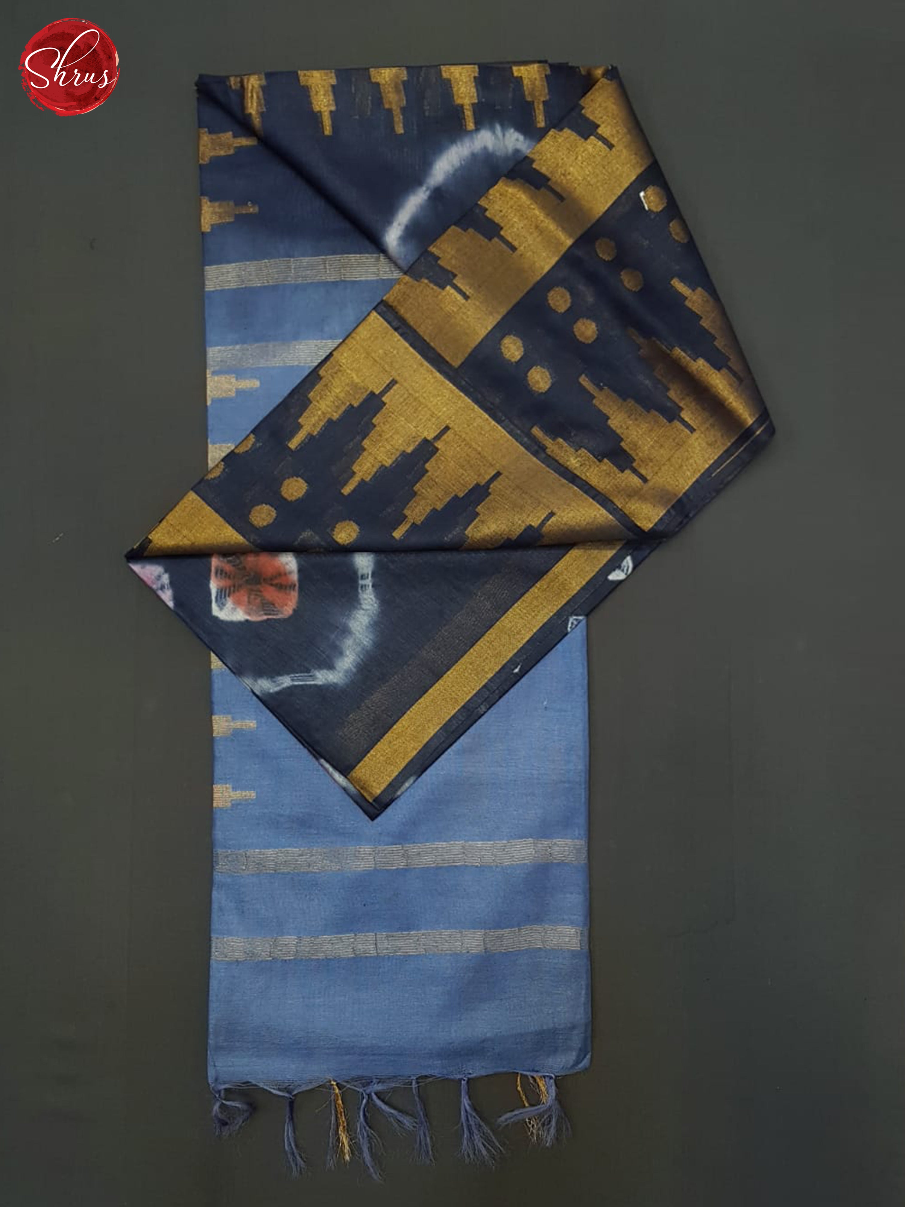 Navy Blue & Blue - Shibori saree - Shop on ShrusEternity.com