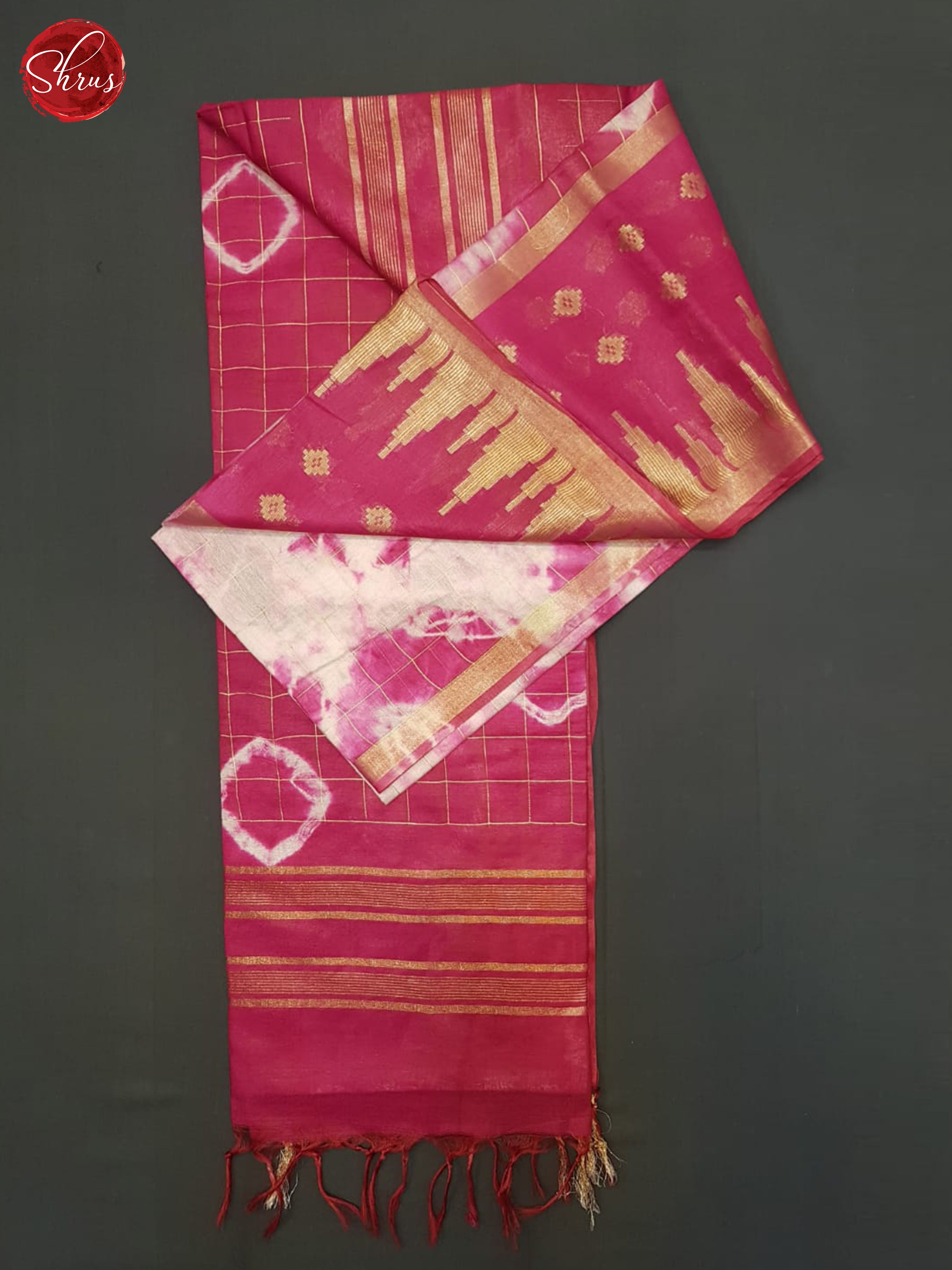 Cream And Pink - Shibori saree - Shop on ShrusEternity.com