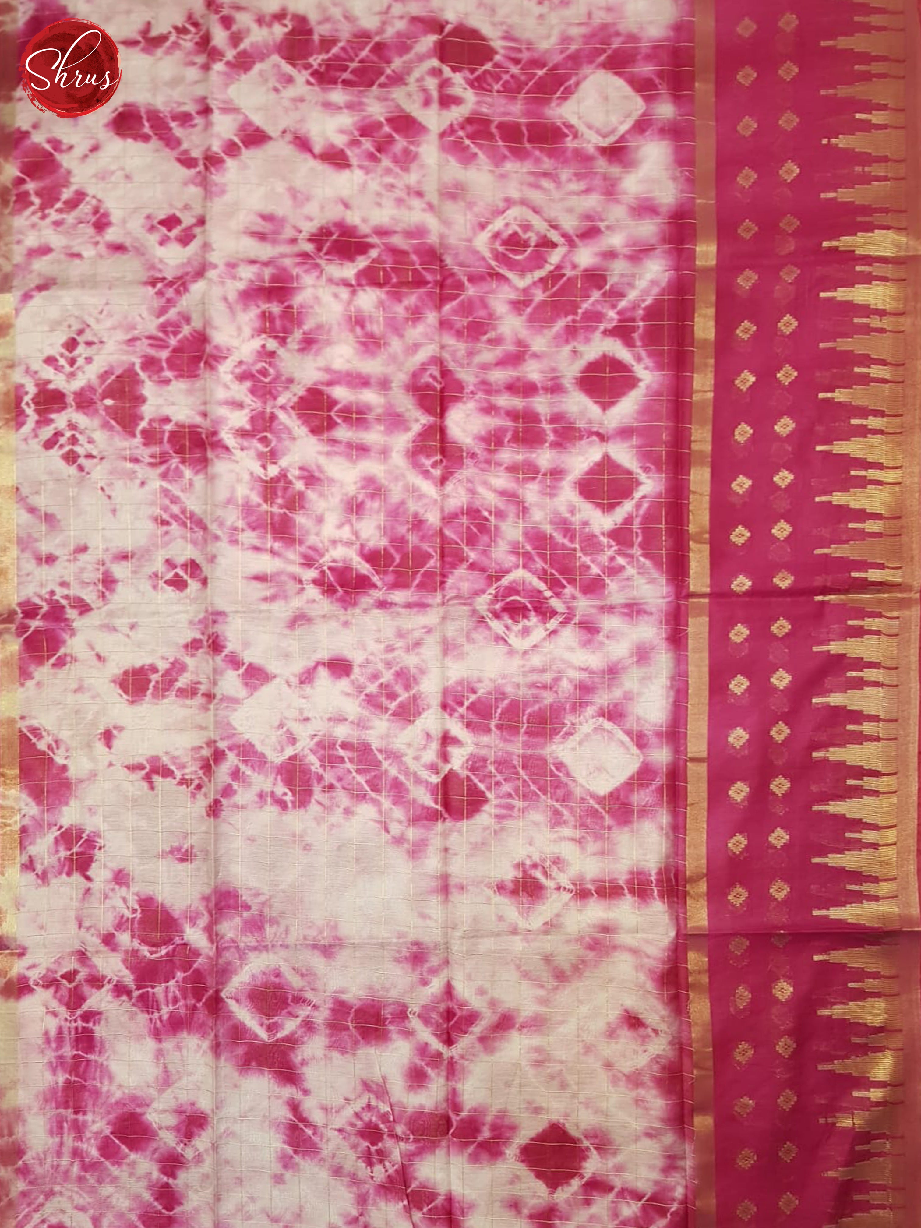 Cream And Pink - Shibori saree - Shop on ShrusEternity.com