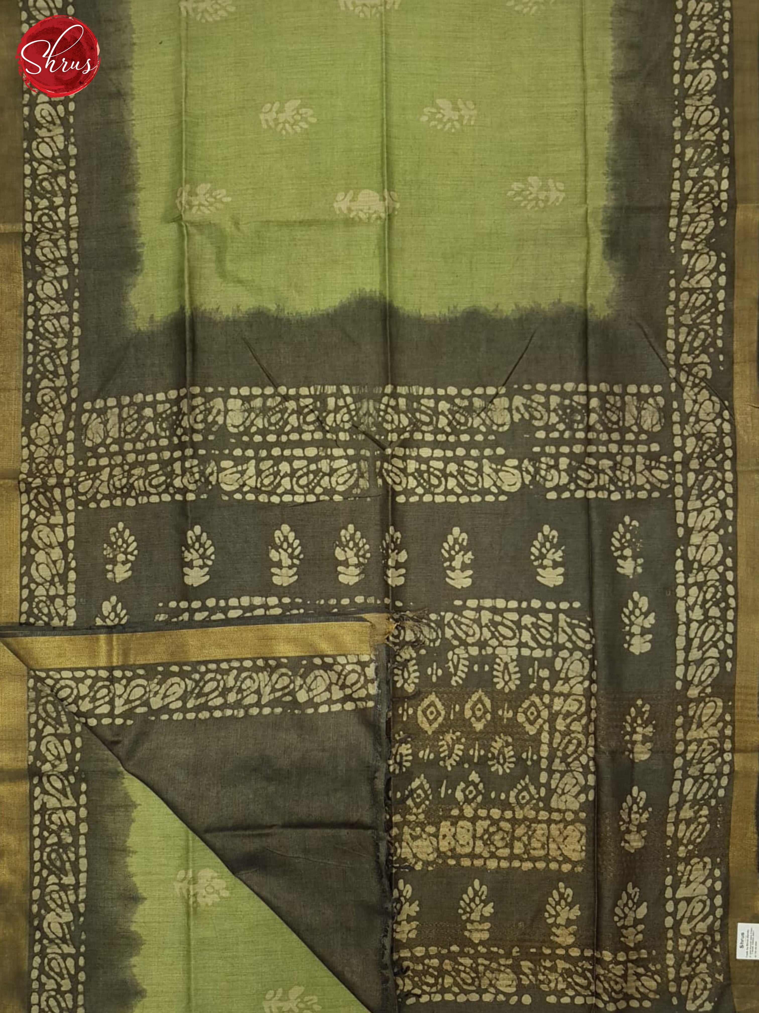 Green And Grey- Bhatik Saree - Shop on ShrusEternity.com