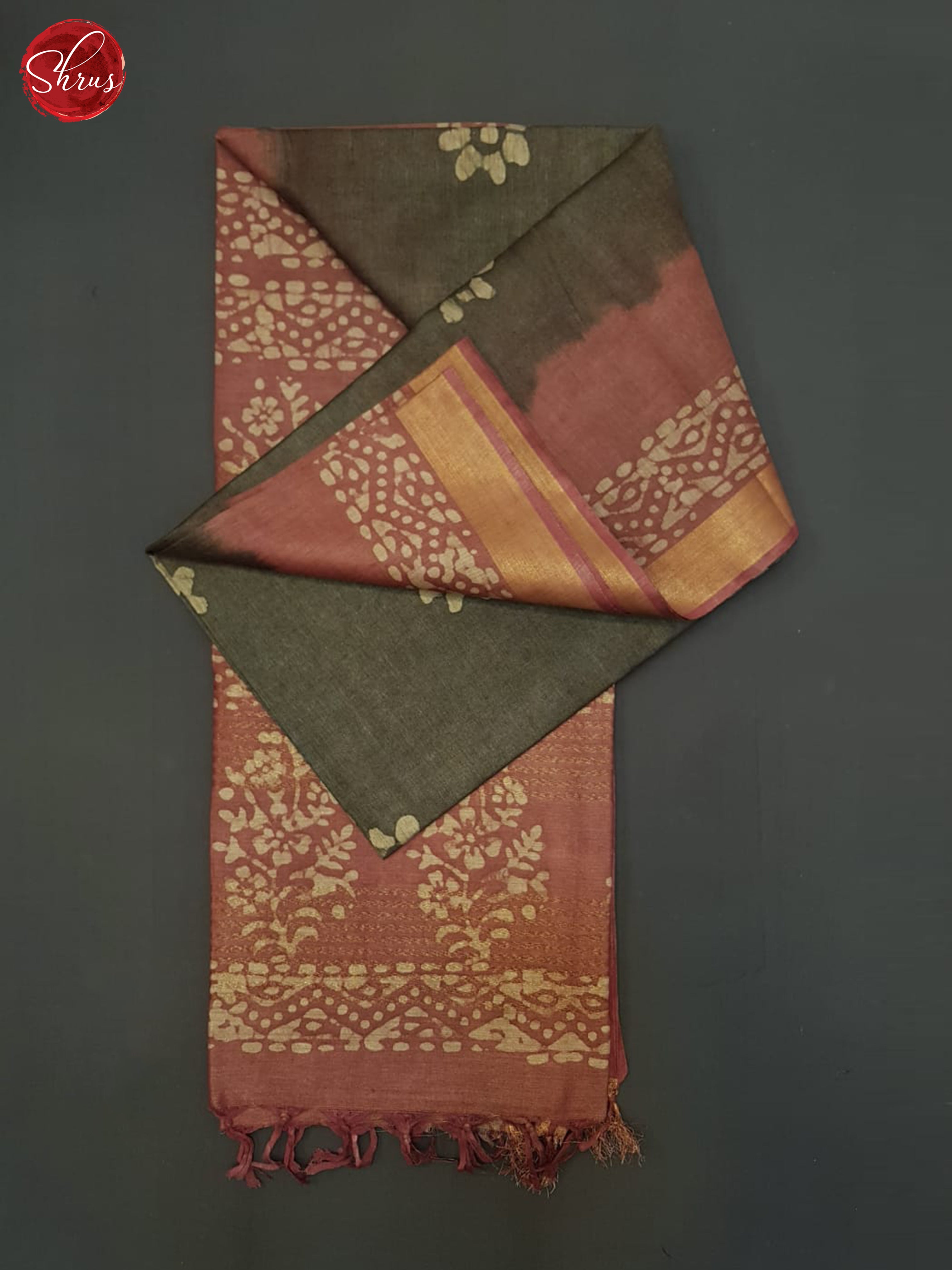 Dusty Green And Dusty Maroon- Bhatik Saree - Shop on ShrusEternity.com