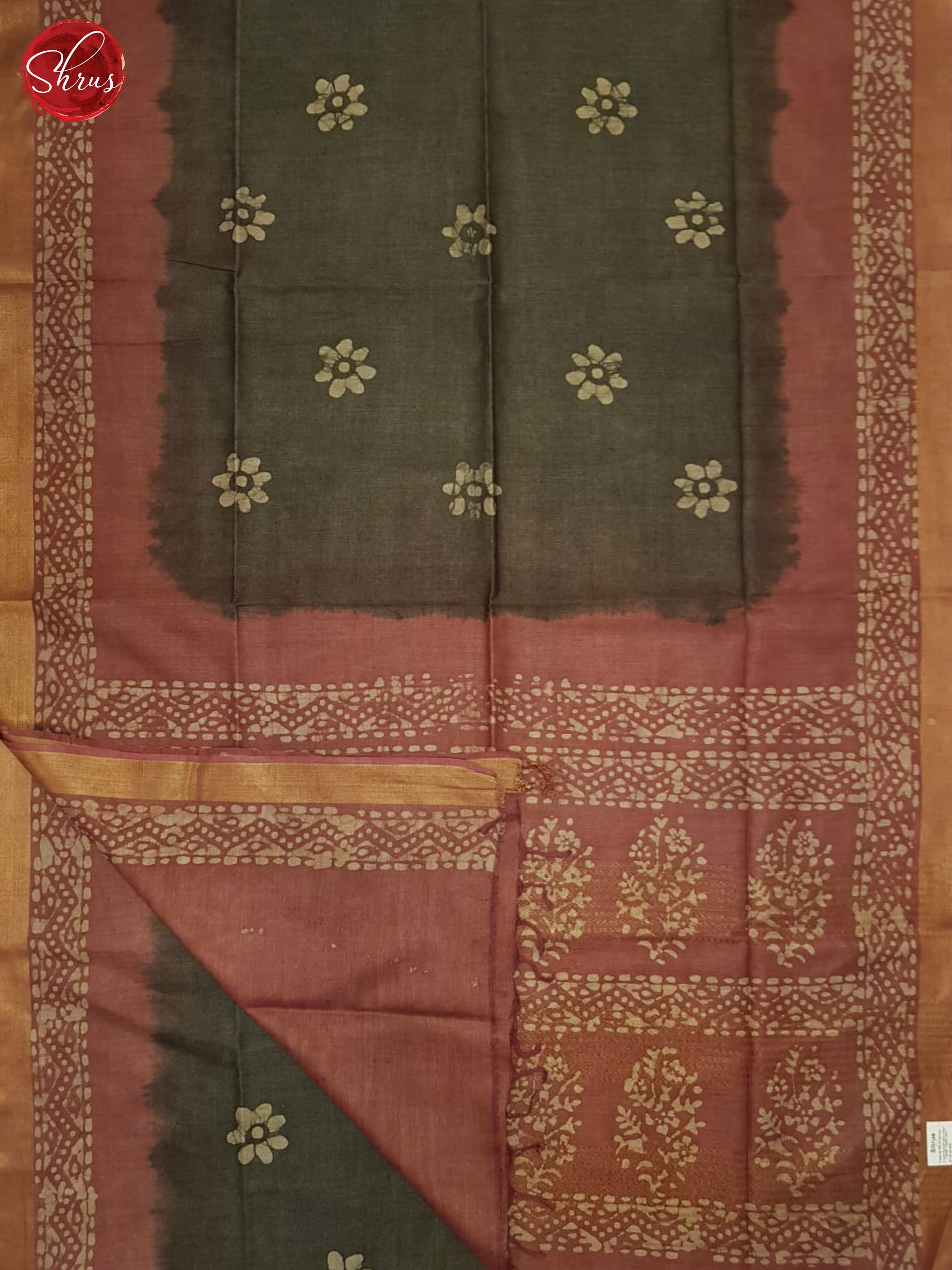 Dusty Green And Dusty Maroon- Bhatik Saree - Shop on ShrusEternity.com