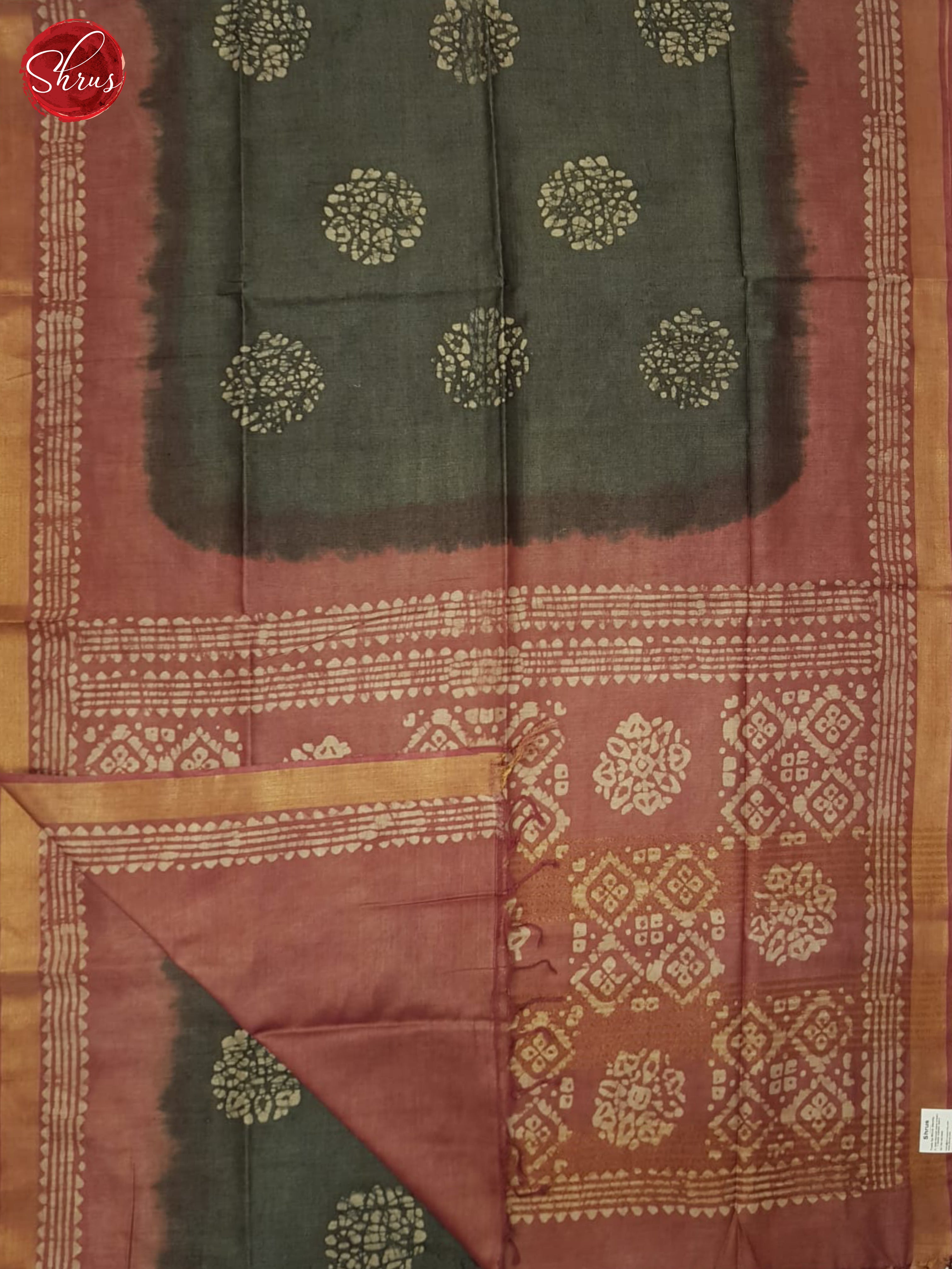 Grey And Dusty Maroon- Bhatik Saree - Shop on ShrusEternity.com