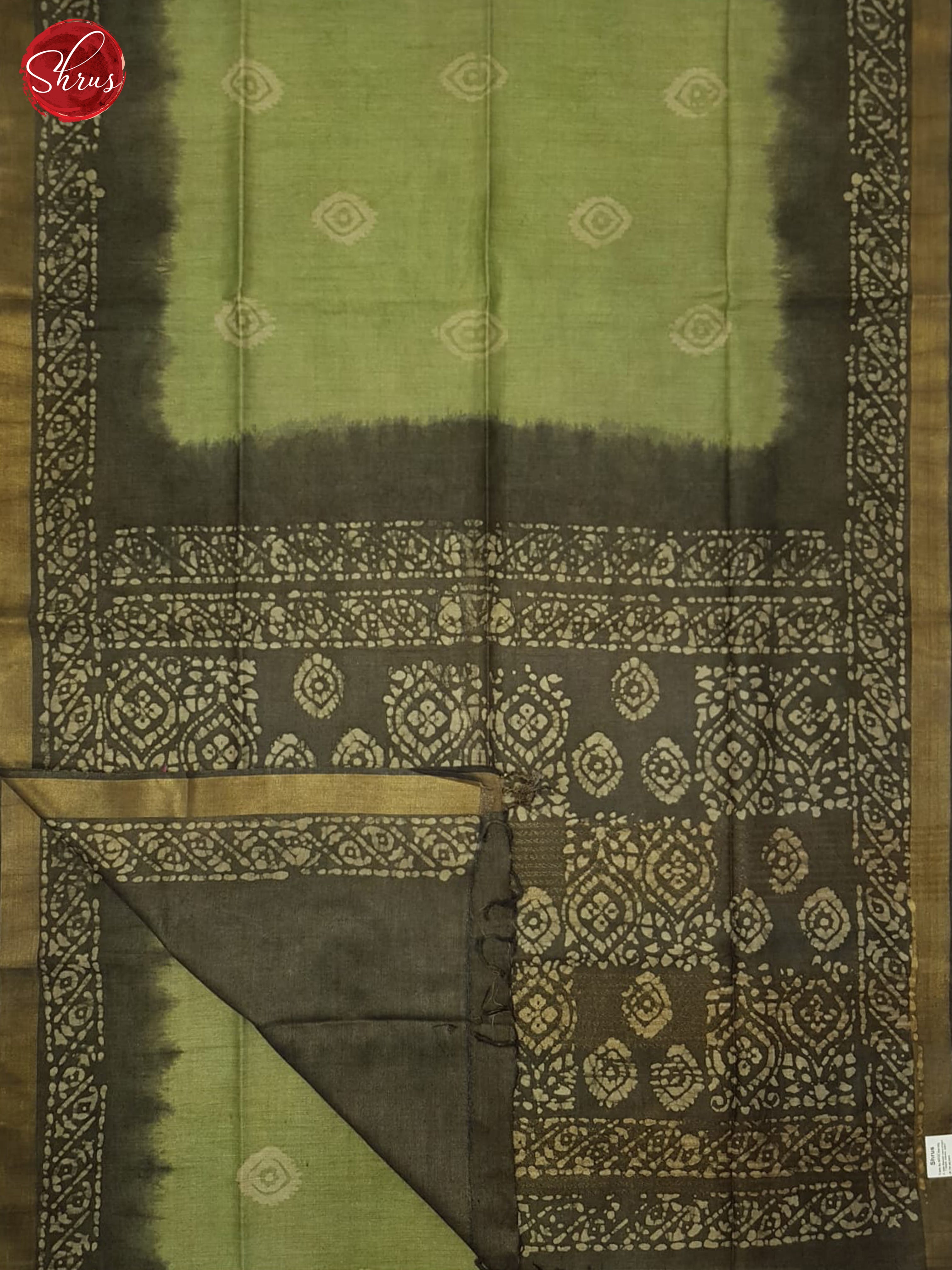 Green And Grey- Bhatik Saree - Shop on ShrusEternity.com